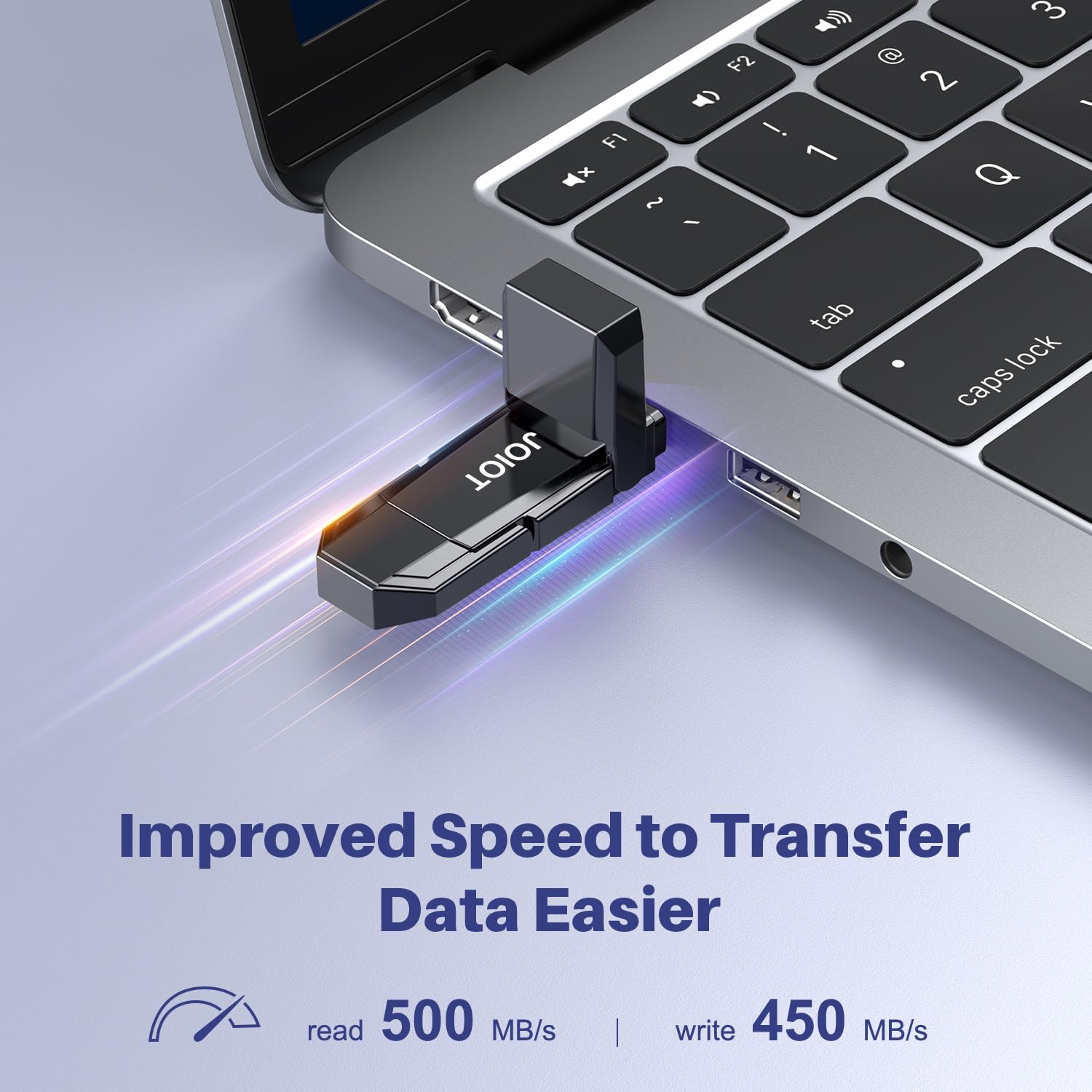 JOIOT USB C Flash Drive 512GB Up to 450MB/s Dual Type-C & USB-A USB 3.2 Solid State Drive USB-C Thumb Drive Compatible with iPhone 15/16/17 Series Smartphone Tablet Laptop Car Smart TV Game Console 4