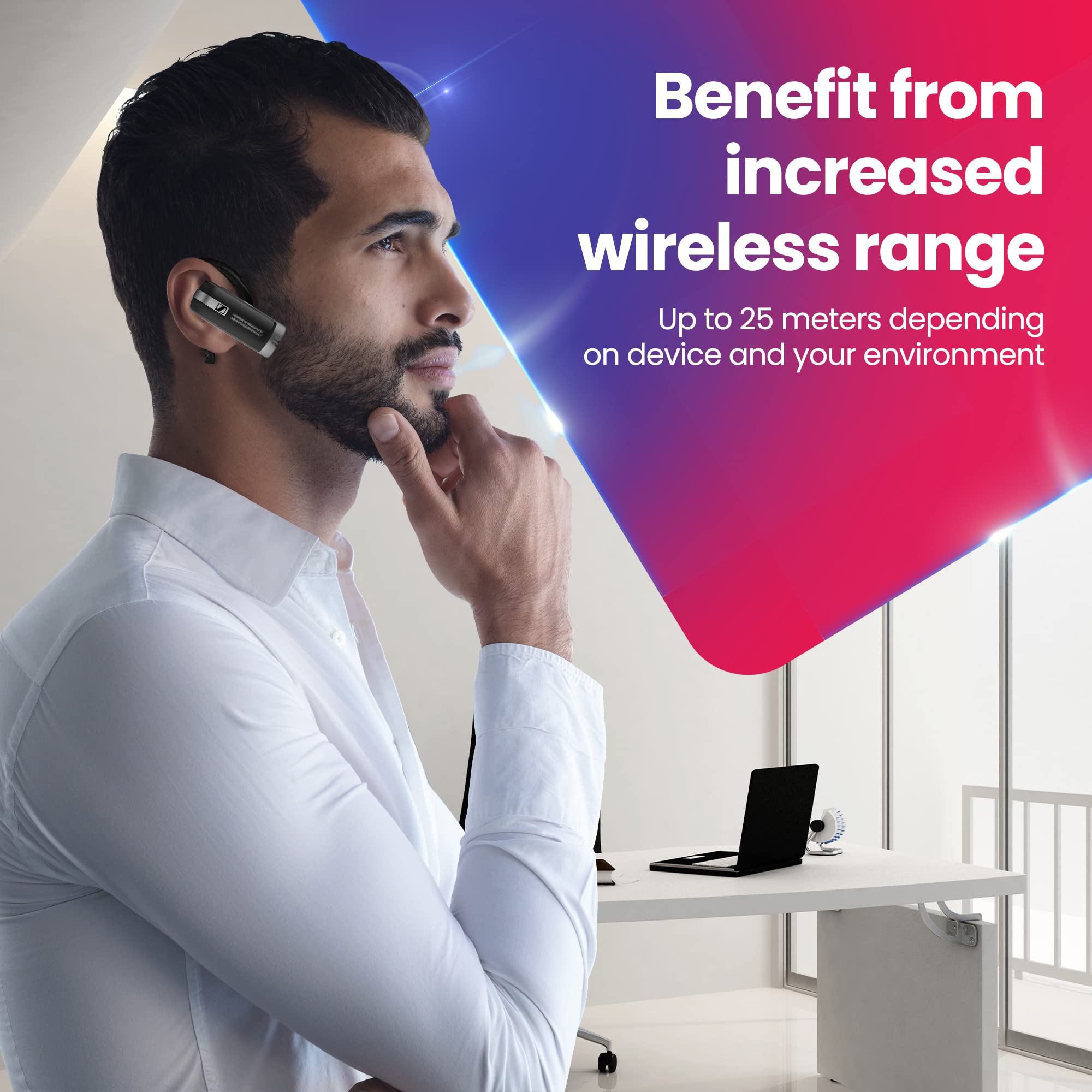 GTW Bundle of EPOS Adapt Presence Grey On-Ear Bluetooth® UC Headset with USB Dongle Optimized for UC and Skype Business and Microfiber Cloth 4