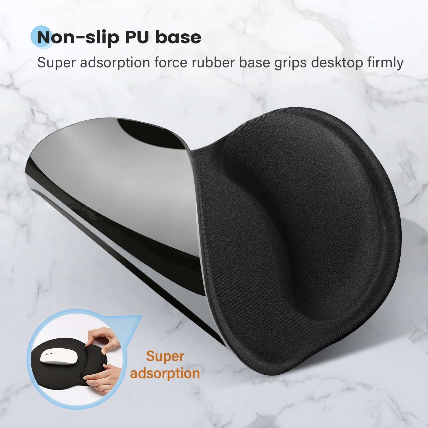 DORLANK Gel Mouse Pad, Ergonomic Mousepad with Gel Comfort Wrist Rest Support, Gaming Mouse Pad with Lycra Cloth Nonslip Mousepad for Computer, Laptop, Home,Office 5