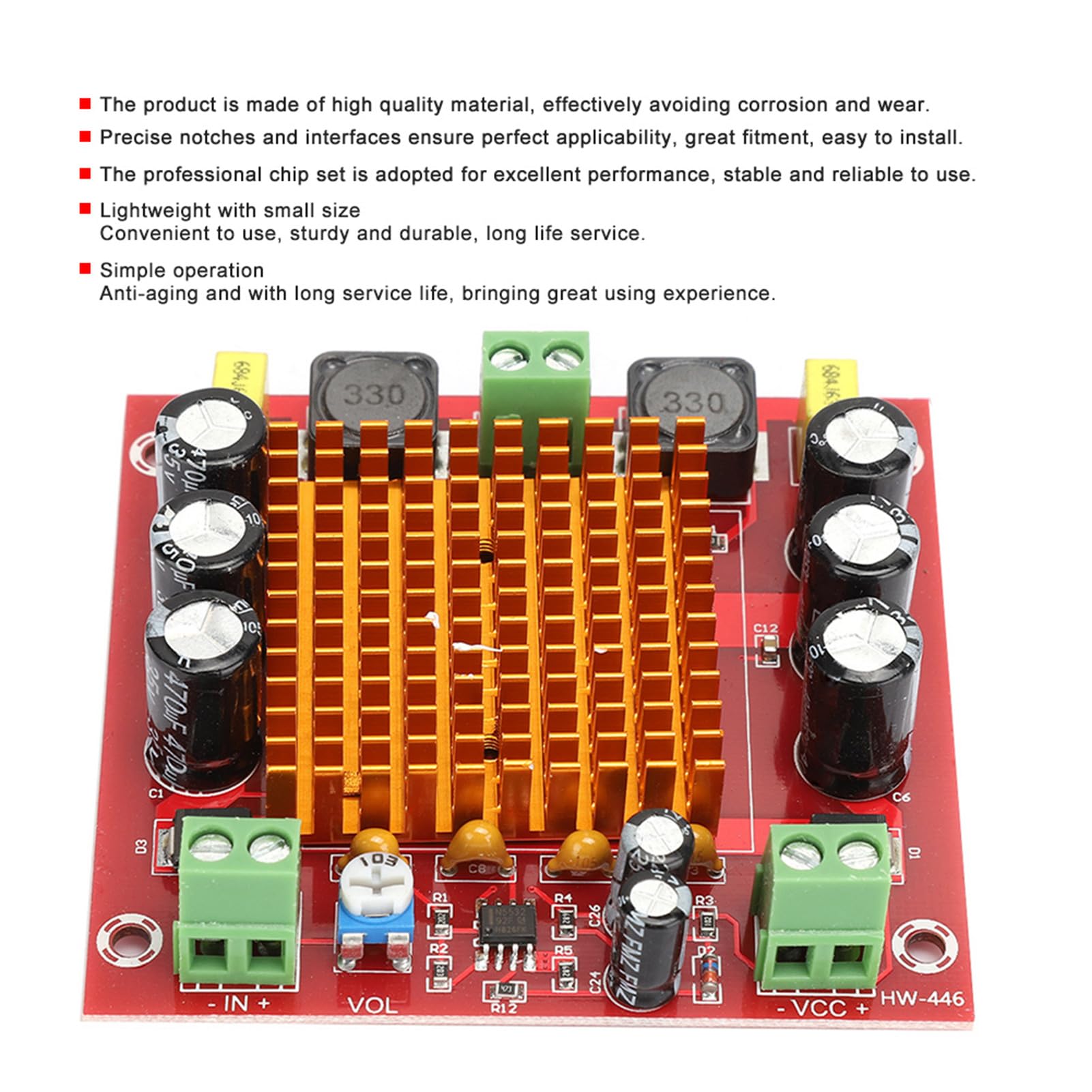 Power Amplifier Board: HW 446 Single Track Amplifier 150W Output TPA3116DA Chip Digital Audio Power Amplifier Board 3