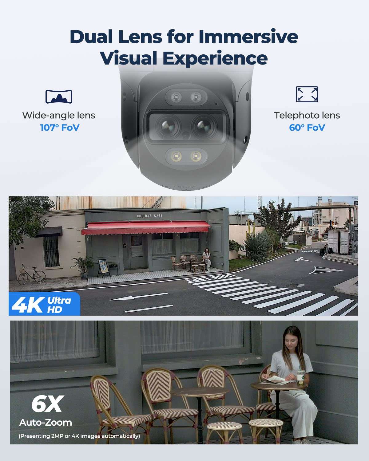 4X REOLINK Trackmix PoE Bundle 1x RLN8-410 NVR with Built-in 2TB HDD, 4K PTZ Security Cameras System, IP PoE Outdoor Cameras with 6X Hybrid Zoom, Auto Tracking, Human/Vehicle/Pet Detection 4