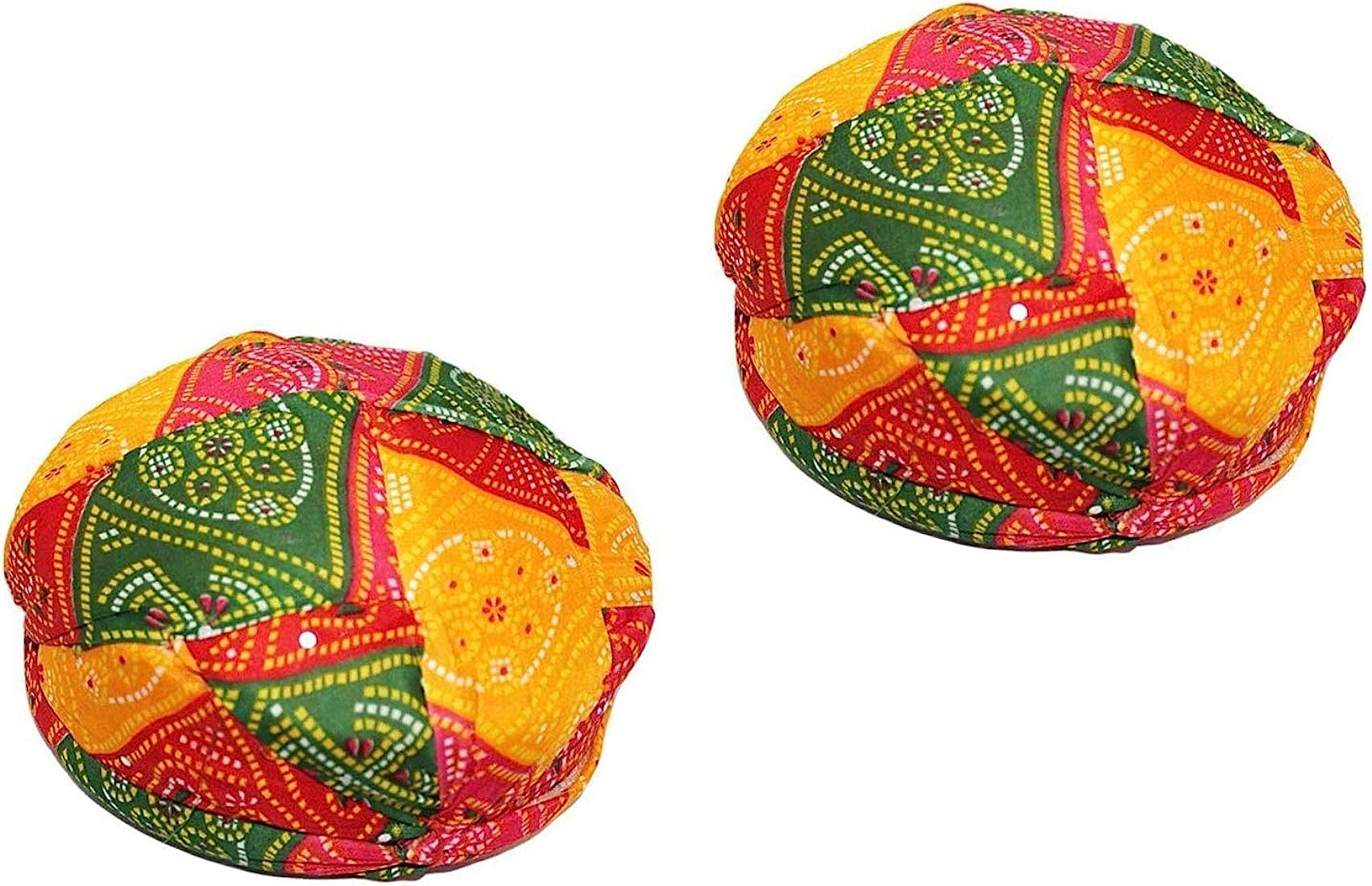 LUDALY Rajasthani Traditional Pagdi Safa for Marriage Mehndi Holi Function Decoration for Kids, Men and Women Free Size (Pack of 3) 1