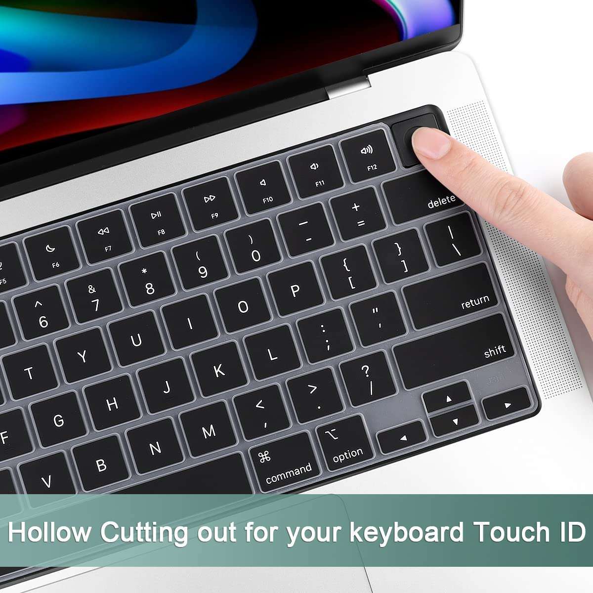 Oaky Keyboard Cover for 2024-2021 MacBook Air 13.6 inch M2 M3 Chip and MacBook Air 15.3 inch 2024-2021 M3 M2 [Model A3113 A2681 A3114 A2941] Dust-Proof Keyboard Skin Protector - Silicon Black 6