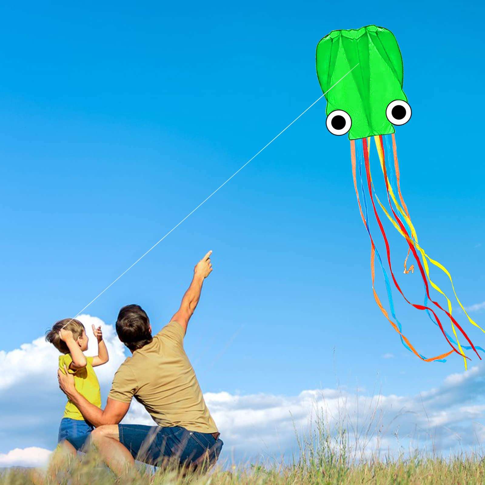 Mint's Colorful Life Octopus Kite (Purple Spotty&Green&Red) 5