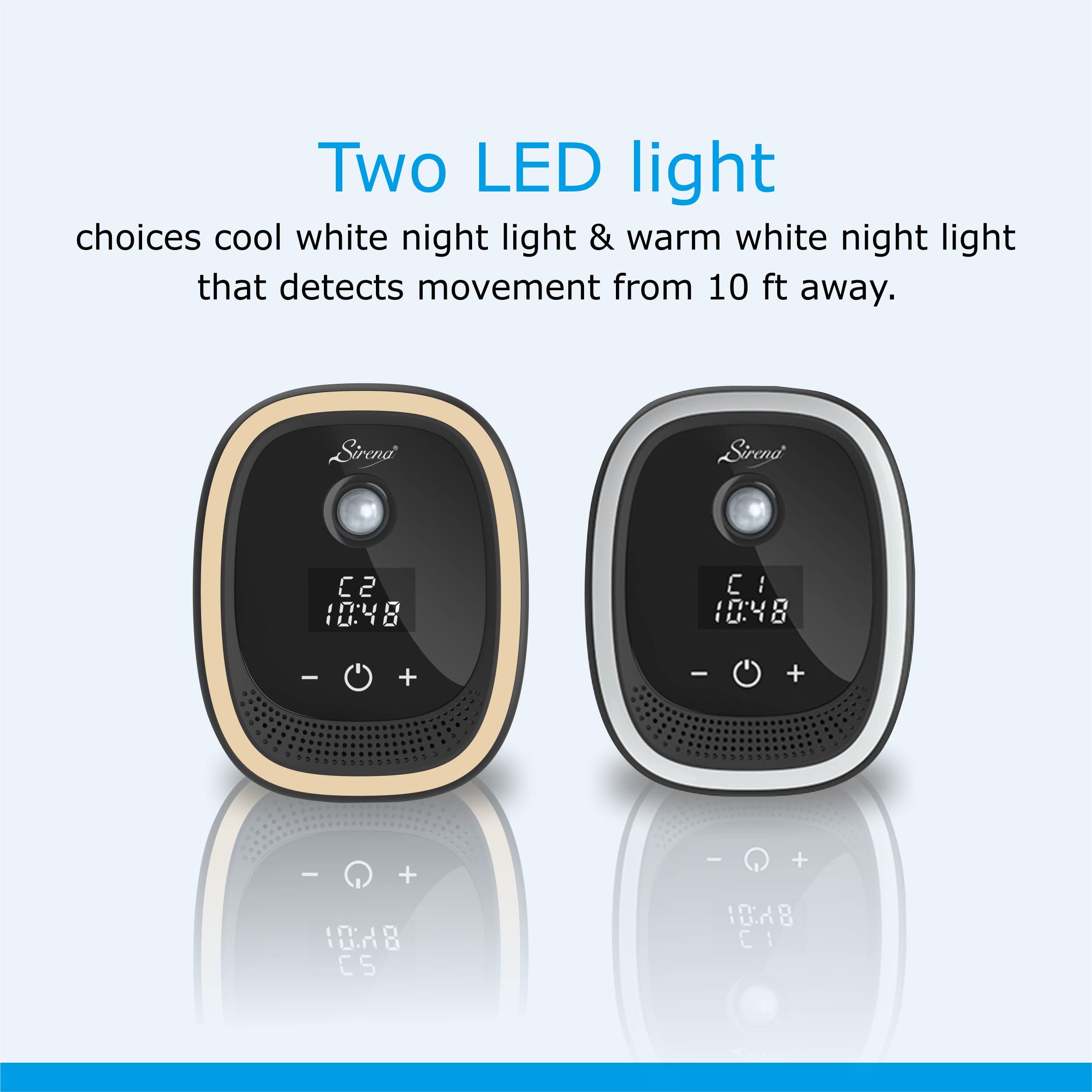 Sirena Air Ionizers for Home Negative Ion Filtration System, Quiet Air Freshener for Bedroom, Kitchen, Removes Odors, Smoke, Dust, Pets, Mini Ionic Air Purifier w/built in Clock and Night Light (1) 4