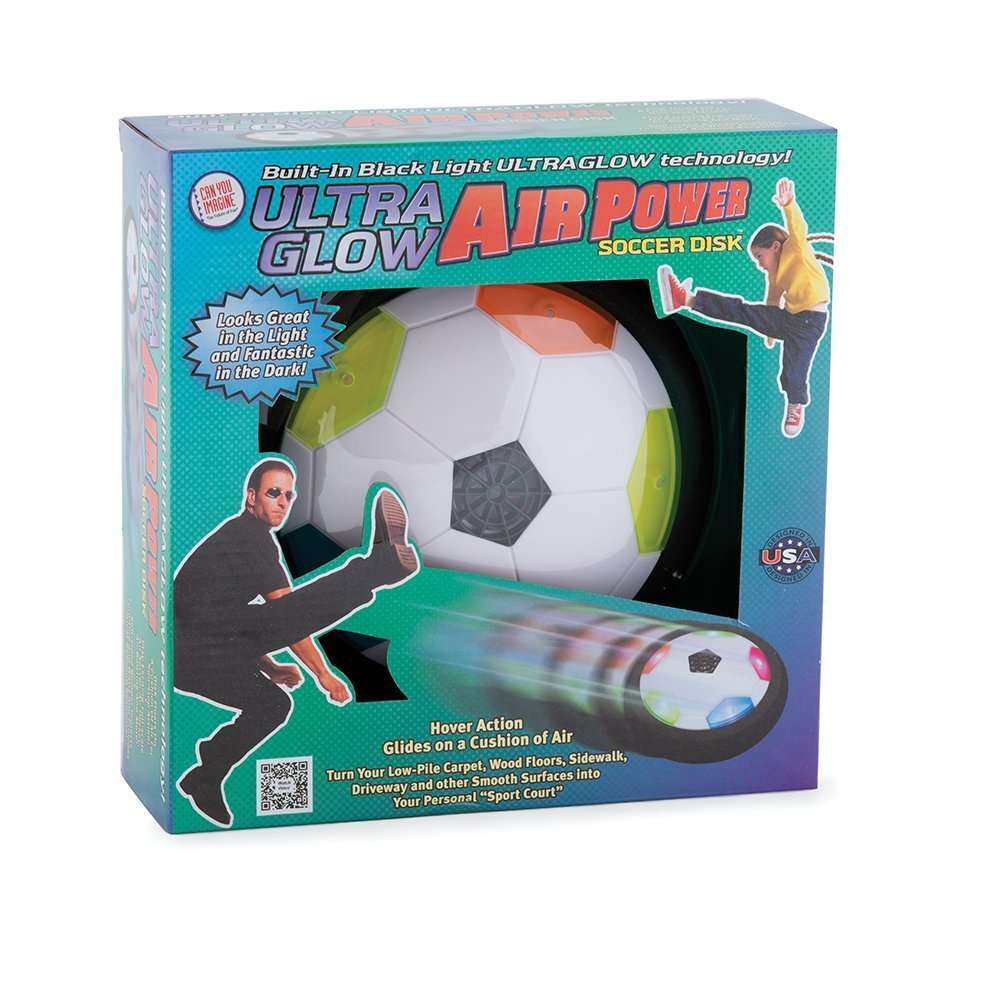 Air Power Ultraglow Soccer Disk - Glowing Floor Hockey, Hover Toy Sport Kickball Game by Can You Imagine 3