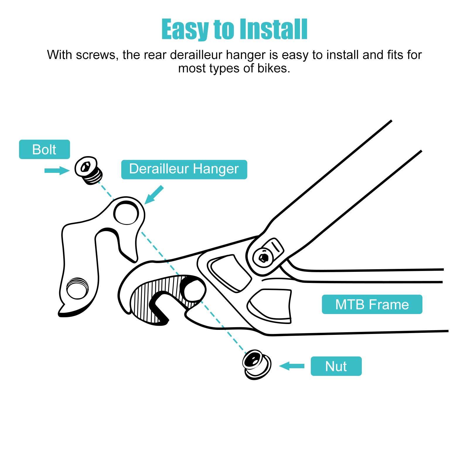 Health Gear Derailleur Hanger, Aluminium Alloy Mountain Rear Derailleur Hanger Derailleur Bracket Replacement, Size 1# 5