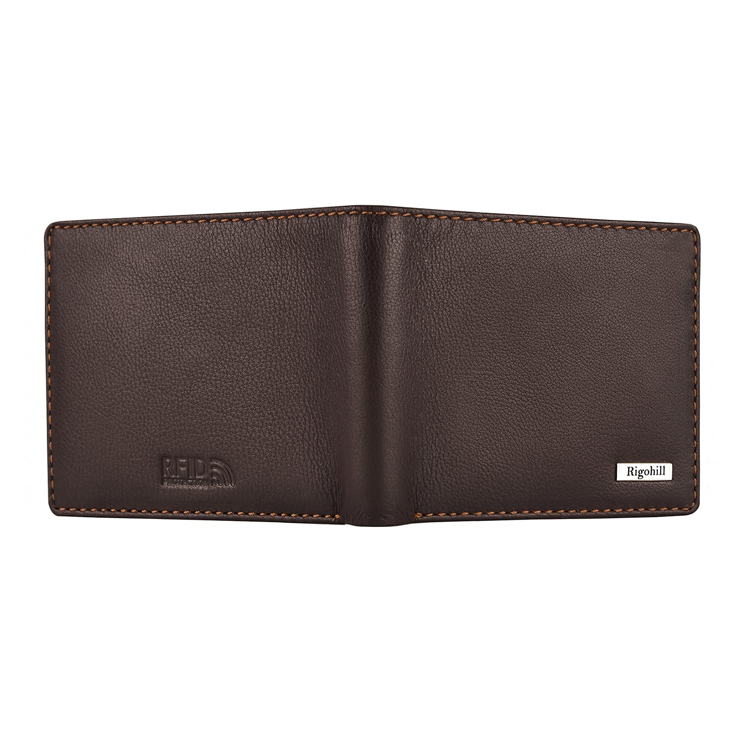 Rigohill Dusky Mens Leather Wallet | Brown/Rust Leather Wallet for Men | RFID Mens Wallet 5