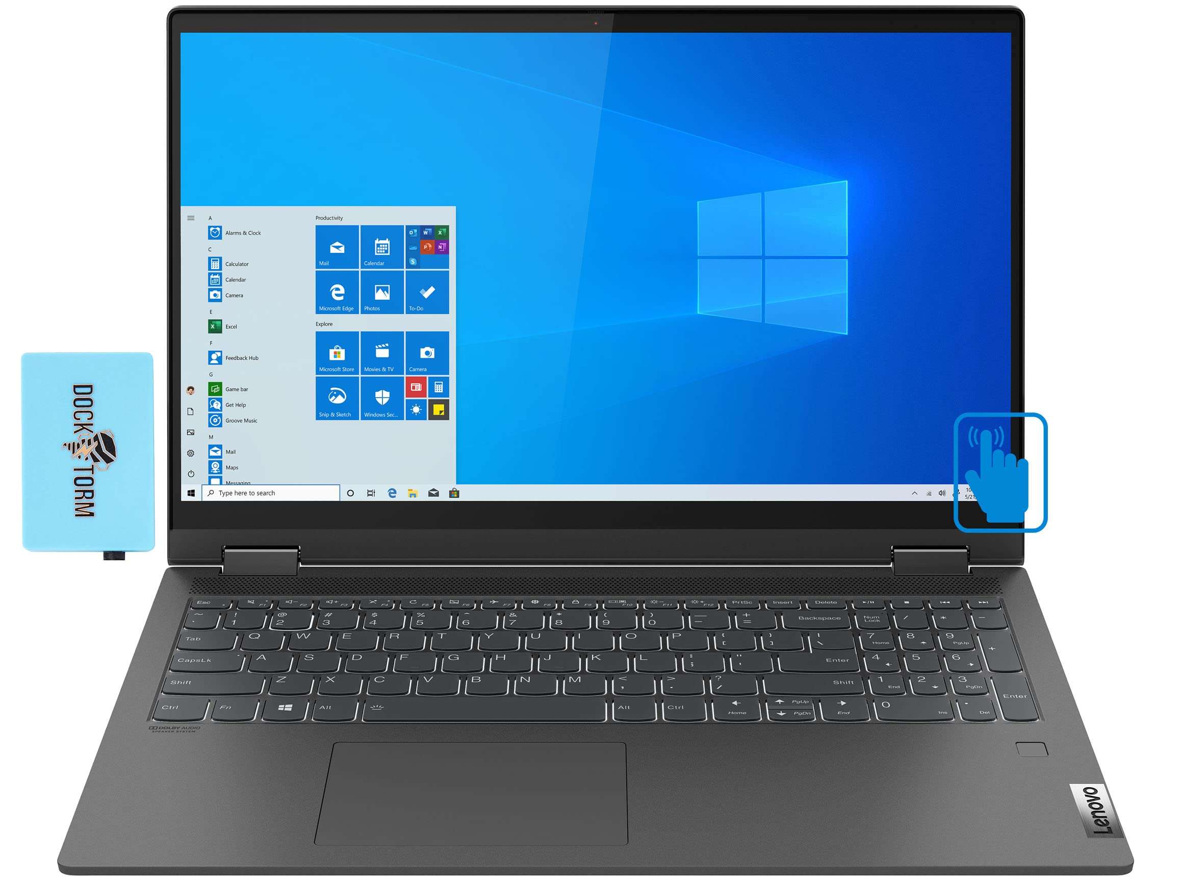 Lenovo IdeaPad Flex 5 15A 2-in-1 Laptop 15.6" 60Hz FHD Touchscreen IPS Display (AMD Ryzen 7 5700U 8-Core, 16GB RAM, 1TB PCIe SSD, AMD Radeon, Backlit KYB, FP, WiFi 6, BT 5.2, Webcam, Win10Pro) w/Hub 1