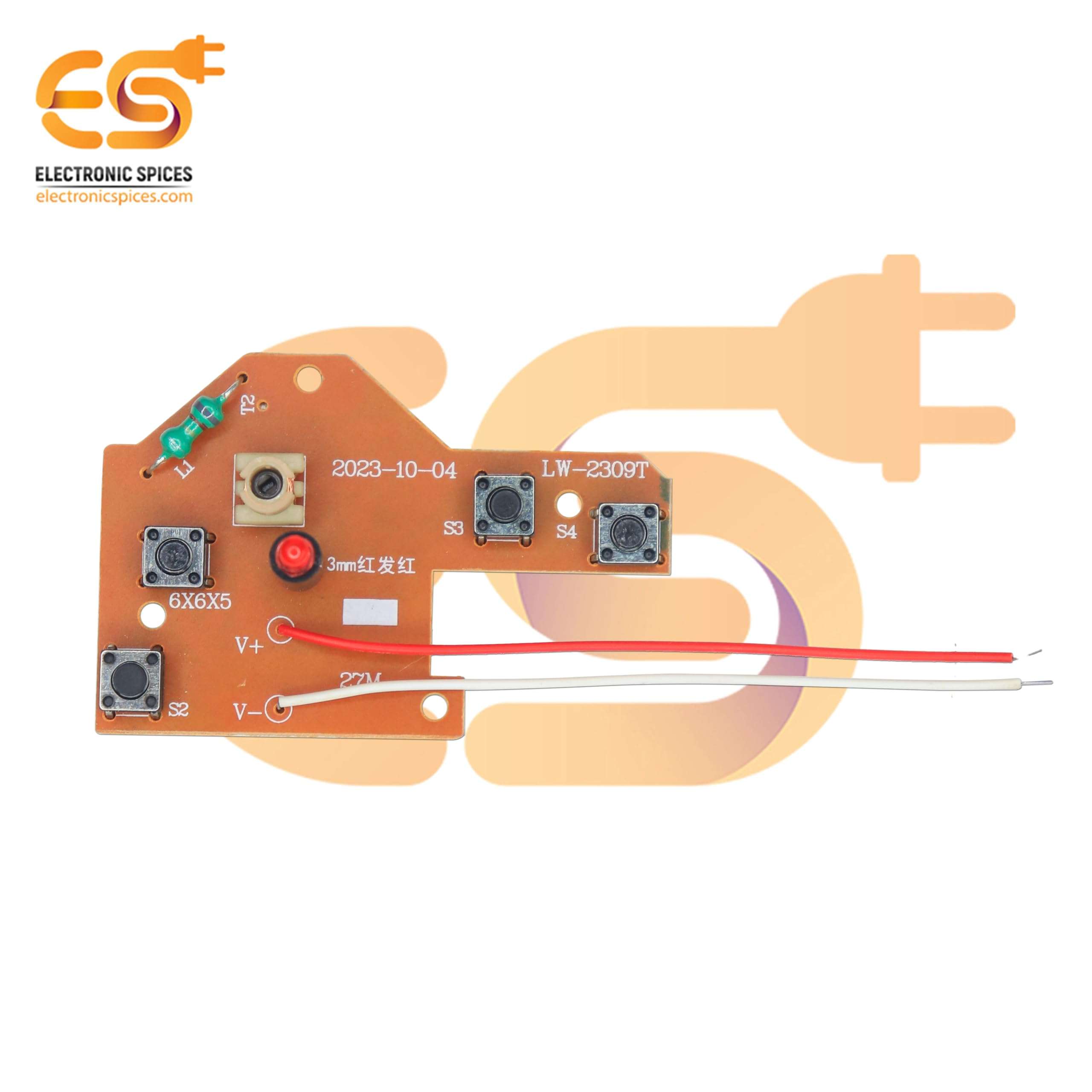 Electronic Spices 27MHz 4CH RC Car Remote Control Circuit PCB Transmitter and Receiver Board with Antenna 6