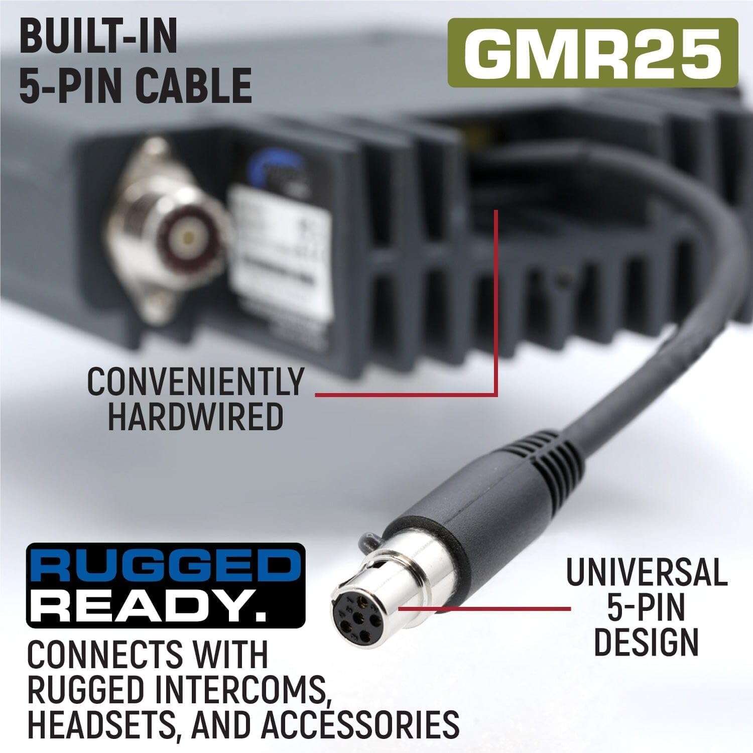 Rugged Radios GMRS 25 Watt Waterproof Two Way Mobile Radio Only for Overlanding Off Road Farming 5