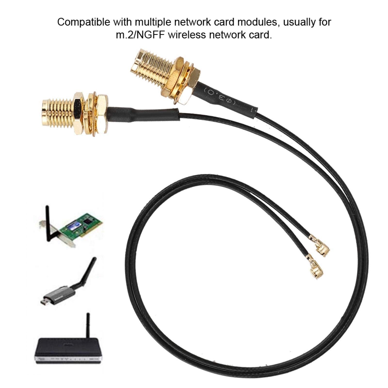 IPX4 Connection Cable, 4PCS Wireless m.2/NGFF Network Card Cable SMA Head, Compatible with WLAN Card for Intel 9260NGW/7265AC/9650AC/BCM94360 5