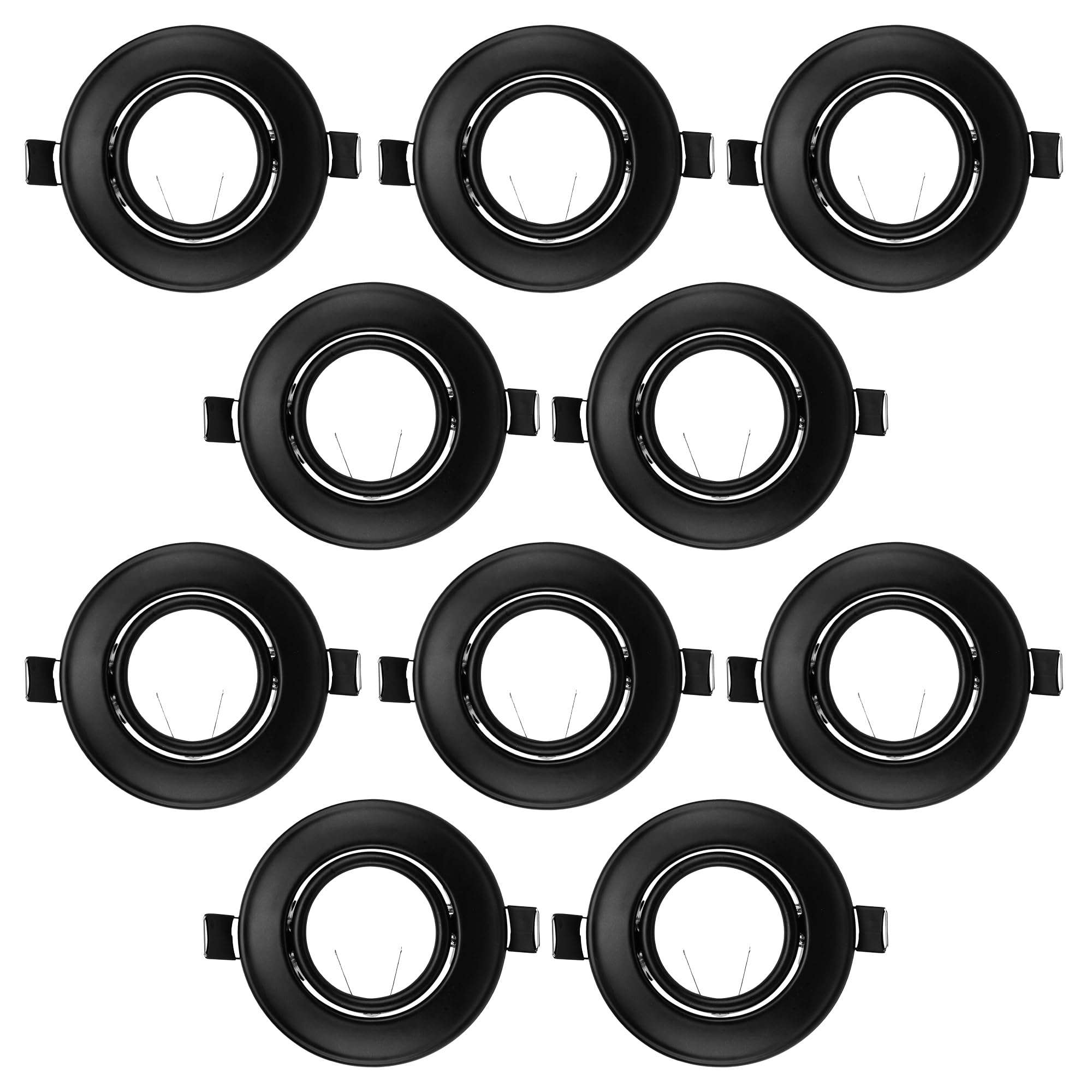 Swivel Spot Light Fixture Halogen LED MR16 Flush Mounting Bracket Bulb Holder MR16 Bathroom Under Cabinet Counter Housing Recessed Lighting GU5.3 Socket Wiring Dimmable (Matte Black) Pack of 10 1