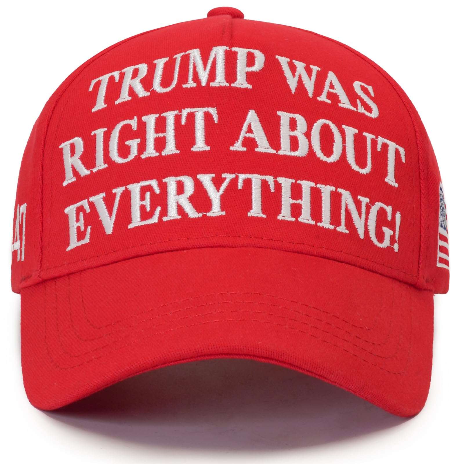 Aeonda Trump was Right About Everything Hat 2025 45-47 MAGA Hats with Embroidered USA Flag Adjustable Baseball Cap 4
