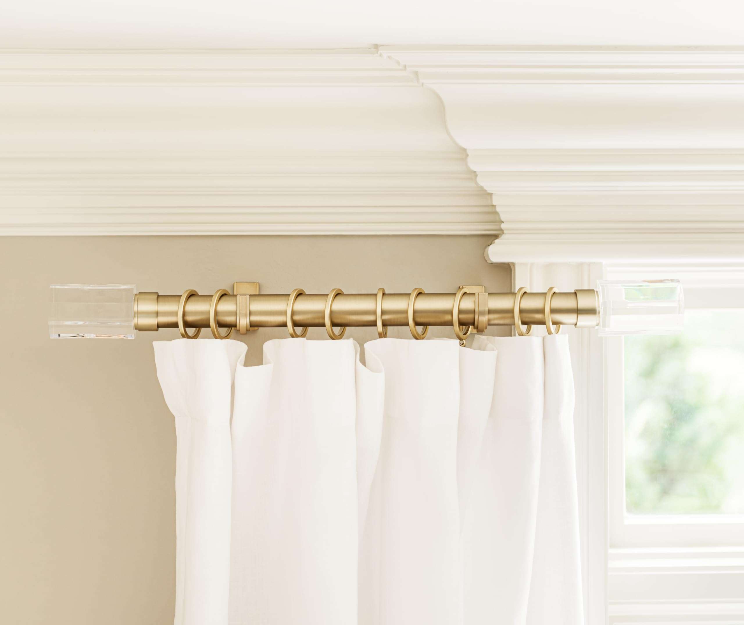 BlastHome® Luxury Curtain Rings – Premium Metal with Quiet, Smooth Nylon Inserts – Pinhooks and Clips Included – 1 1/2" Inside Diameter – 18 Rings for Two Standard Curtains – Brushed Gold 6