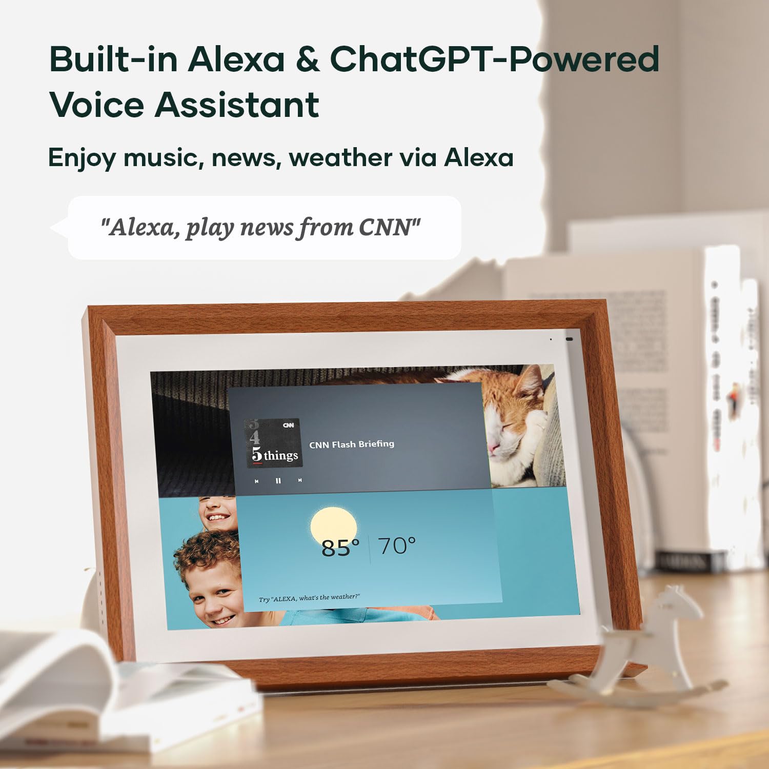 Cozyla Digital Picture Frame Multi Platform to Send Photos and Videos via Email Google Photos Instagram Phone App Free Unlimited Storage Built-in Alexa Photo Frame Electronic WiFi 10.1 Inch White 3