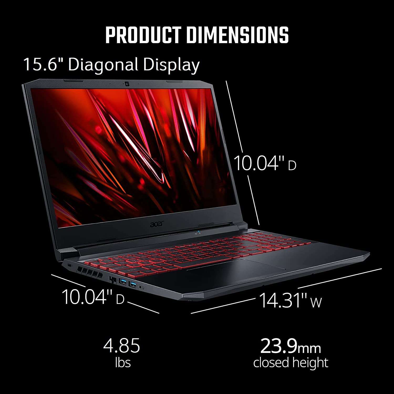 Acer 2022 Newest Nitro 5 Gaming Laptop, 15.6" FHD 144Hz IPS-Display, Intel Core i7-11800H, NVIDIA GeForce RTX 3050 Ti, 16GB DDR4, 1TB SSD, Backlit KB, Killer Wi-Fi 6, Windows 11, Black 6
