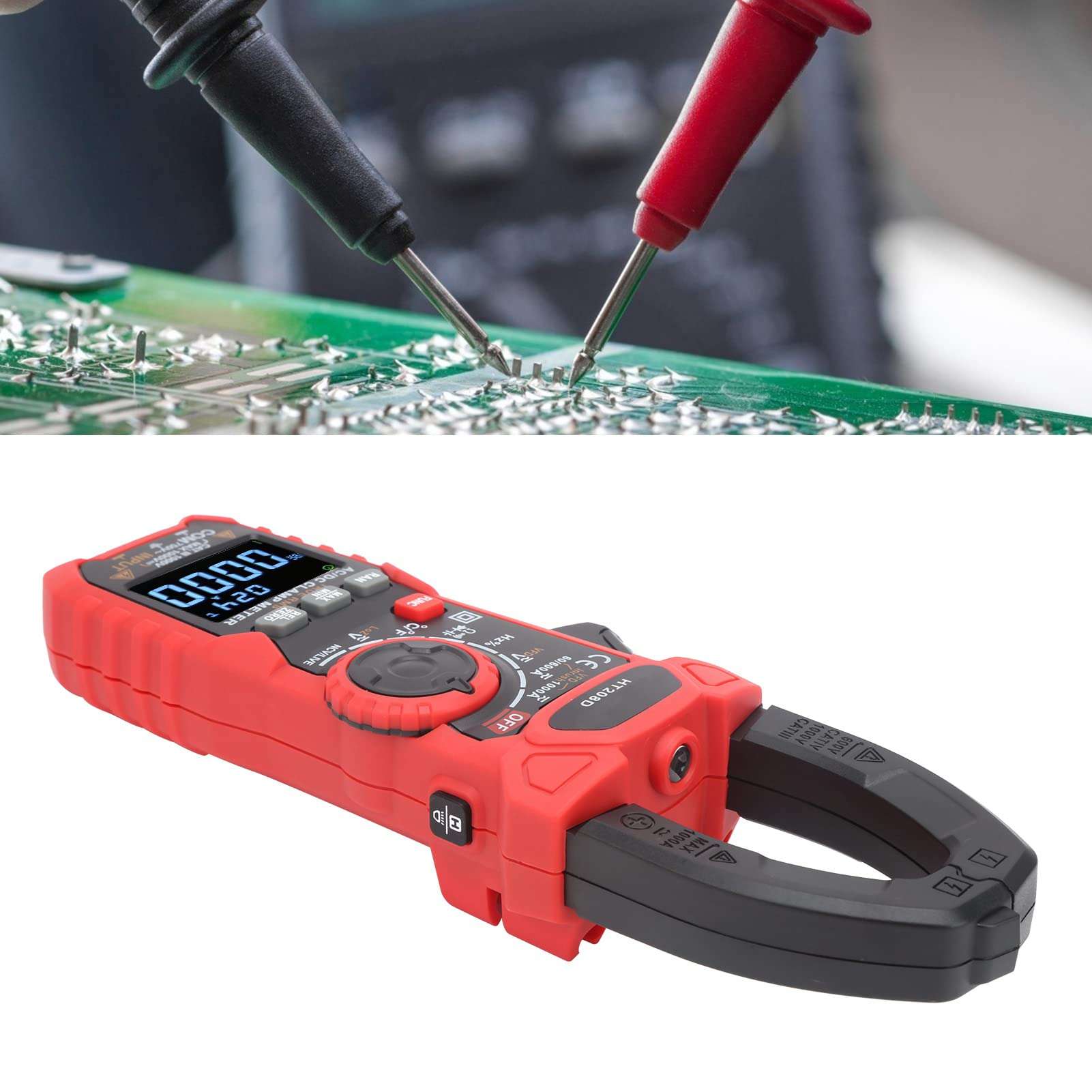 Ozgkee HT208D Digital Clamp Meter Ac/DC Voltage Current Ncv Tester Multimeter 6000 Counts DC Current Clamp Meter 5