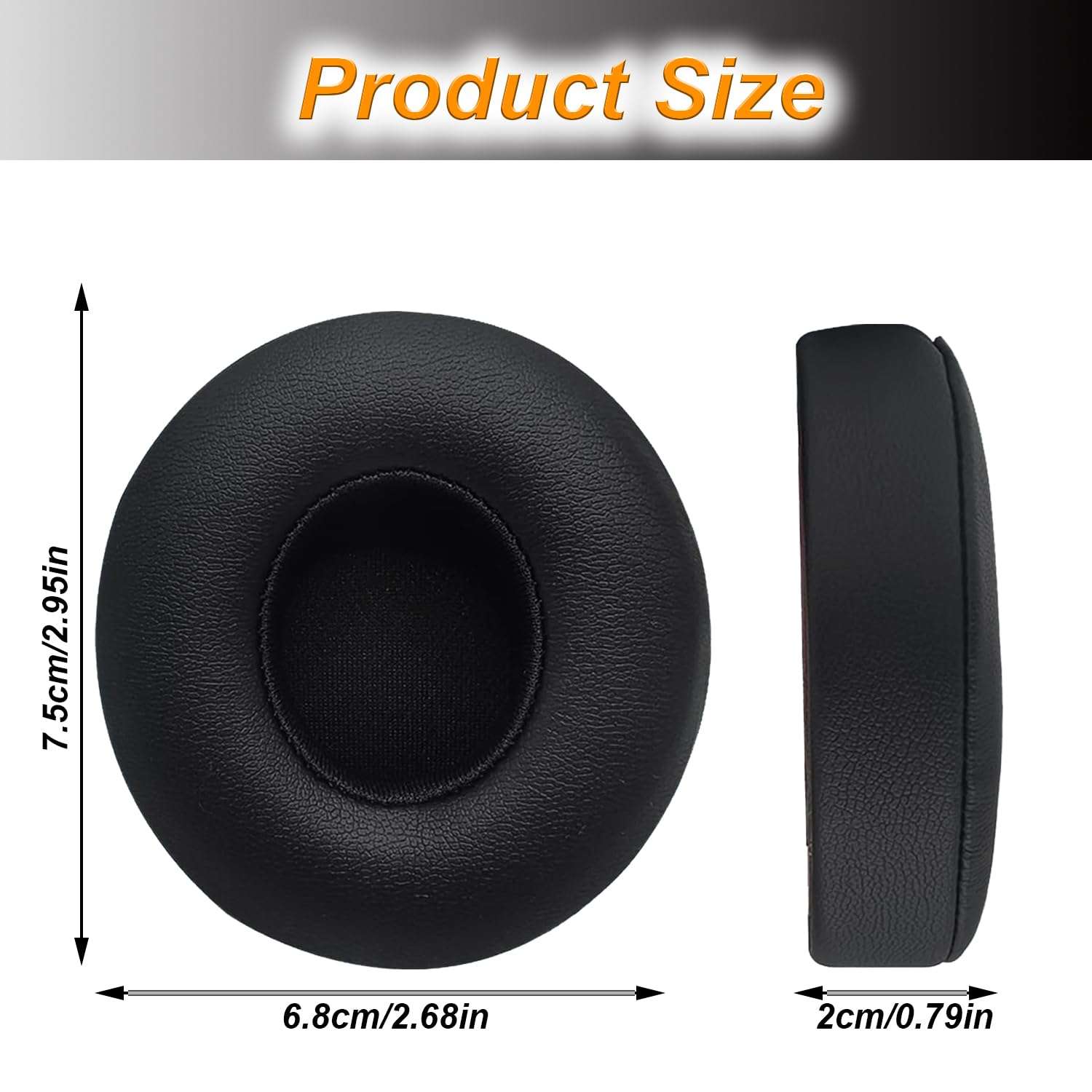Replacement Ear Pads for Beats Solo 2 Wireless On-Ear Headphone/Soft Protein Leather/Noise Isolation Memory Foam/Strong Adhesive Tape/Cloud Like Comfort/Extra Durable 2