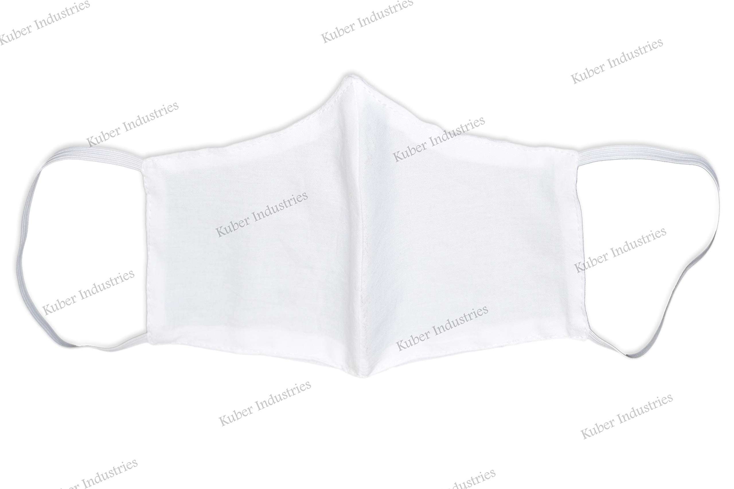 Kuber Industries 100% Cotton 2-Layer Reusable Anti Pollution Mask (Pack Of-20 White)-MASK46269 5