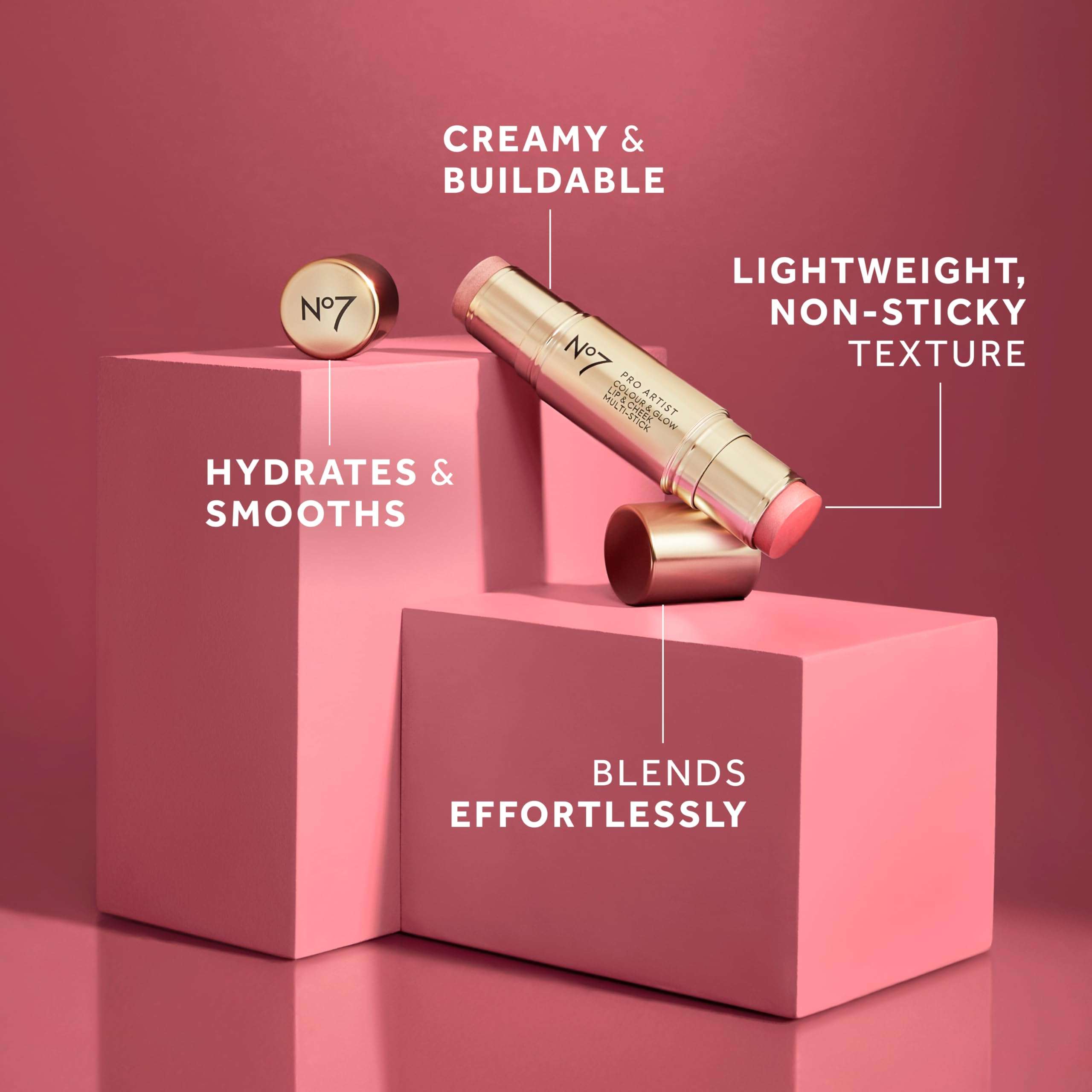 No7 Pro Artist Multi-Use Bronzer Stick & Highlighter Makeup - Dual-Ended Cream Contour and Face Highlighter with Vitamin E and Argan Oil for a Radiant Finish - Deep Bronze/Golden Glow (10g) 6