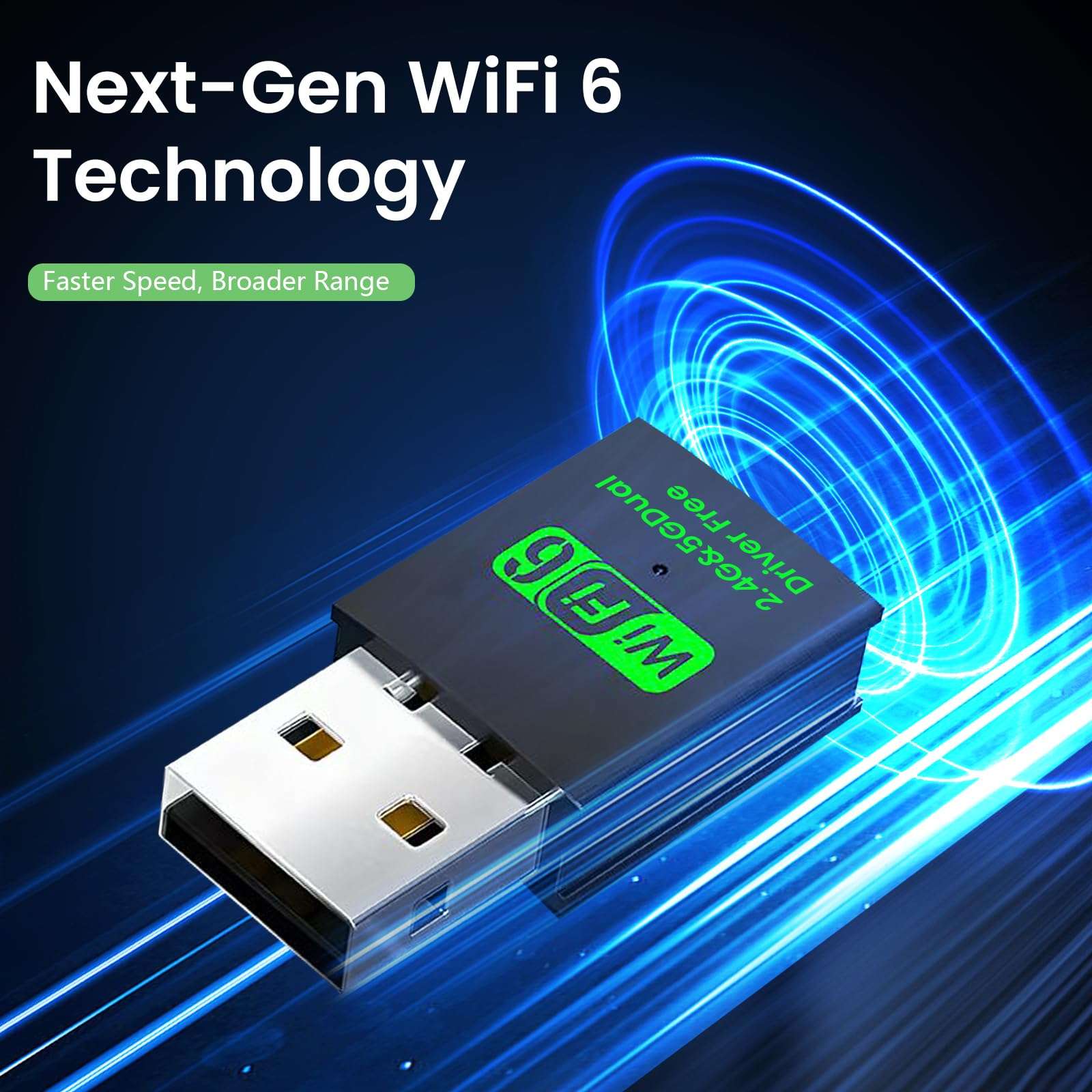 USB WiFi 6 Adapter, AX1800 WiFi Adapter with 5GHz/2.4GHz Dual Band, WPA3 Network Security, Mini WiFi AC Wireless Network for Desktop Laptop PC Support Windows 7/8/ 10(Light Black) 6