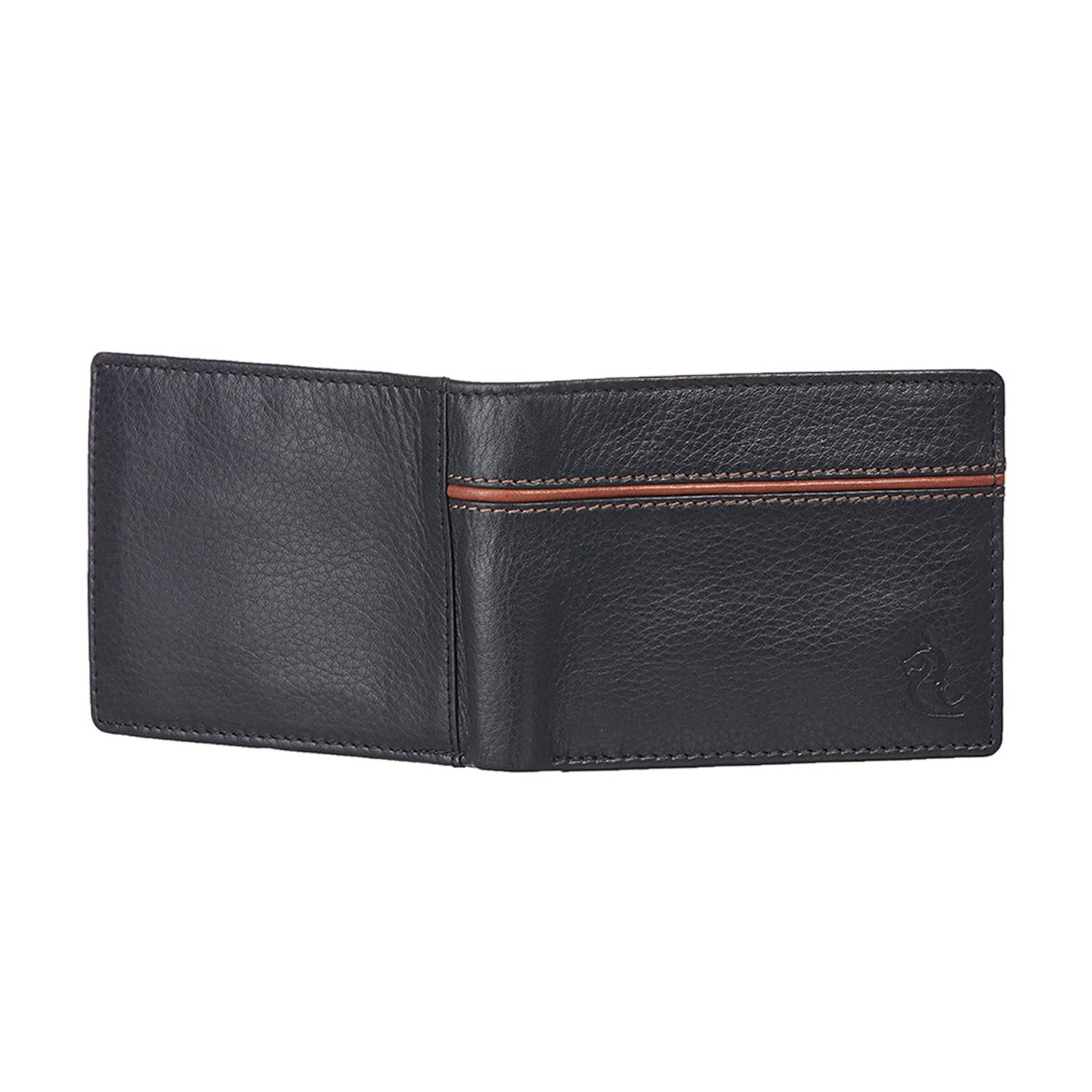 Kara Bifold Men's Leather Wallet - Dual Color Black and Tan Genuine Leather Wallet for Men 5