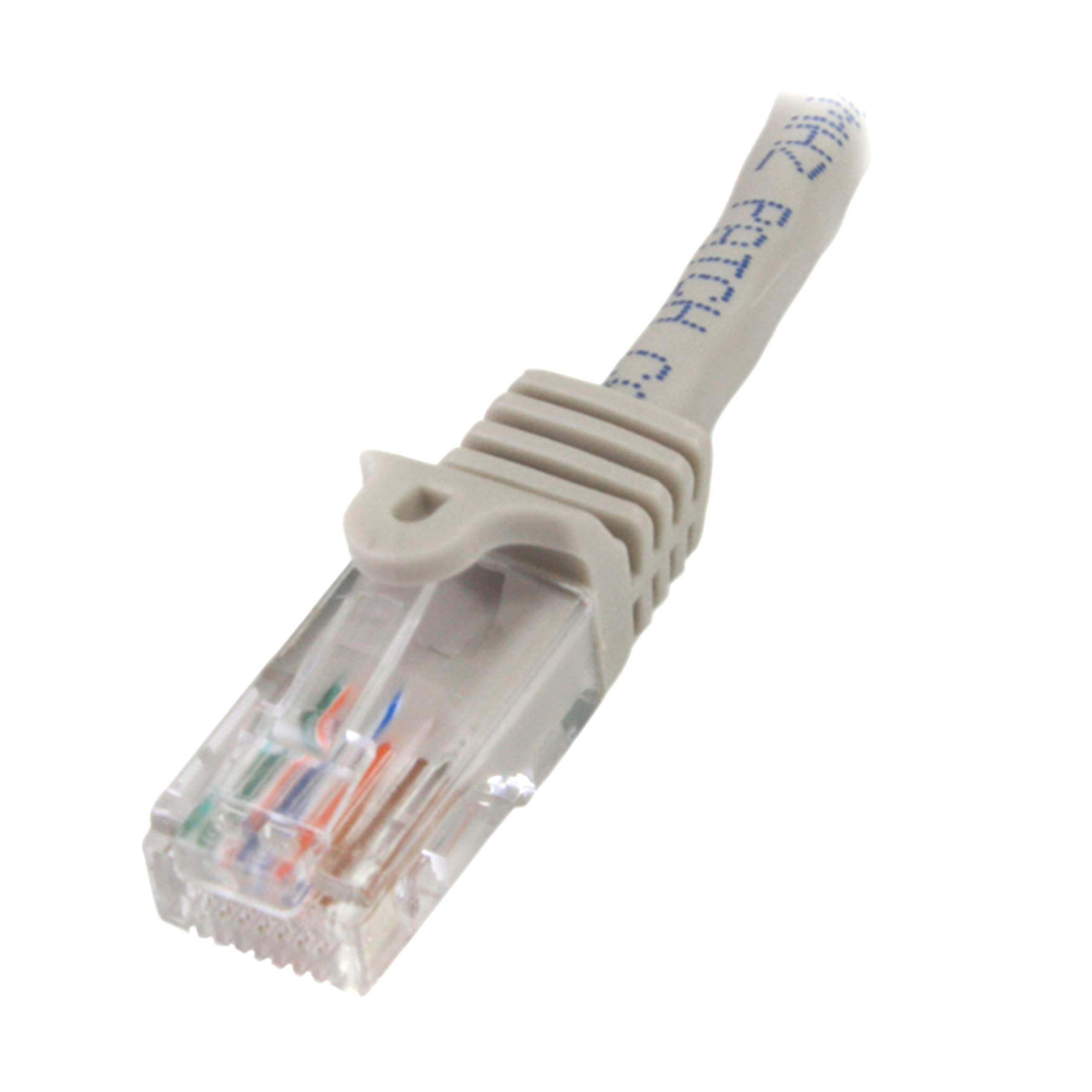 StarTech.com 1 m Gray Cat5e Snagless RJ45 UTP Patch Cable - 1m Patch Cord - Ethernet Patch Cable - RJ45 Male to Male Cat 5e Cable (45PAT1MGR), Grey 3