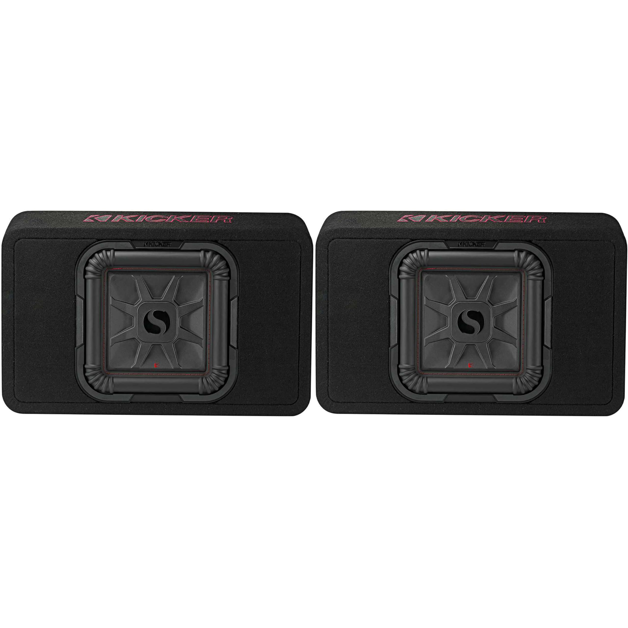 Kicker (2) 46TL7T102 TL7T 10" (25cm) Solo-Baric Subwoofer in Thin Profile Enclosure, 2-Ohm, 500 Watt Bundle 1