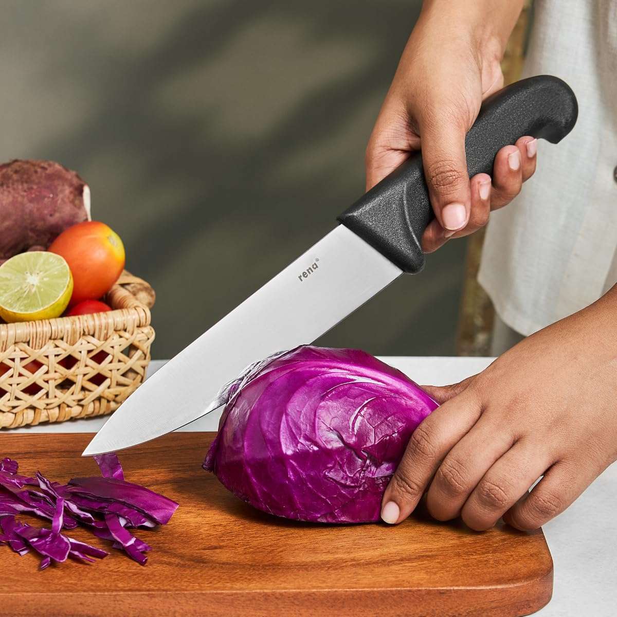 Rena Stainless Steel Chef Knife 210 mm Professional Kitchen Knife, Premium & Sharp Heavy Duty Multipurpose Cooking Knife for Slicing & Chopping Meat, Fish, Vegetables with Ergonimic Handle 3