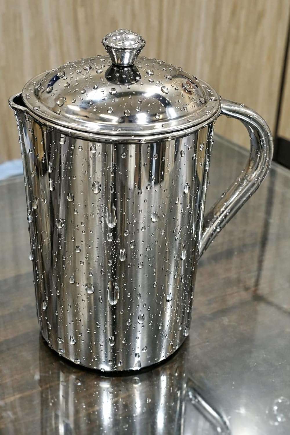 Royal | 2 Litre Stainless Steel | Serve Water JUG | Water Pitcher | RUSTFREE | Durable | Laser Flower Design 3