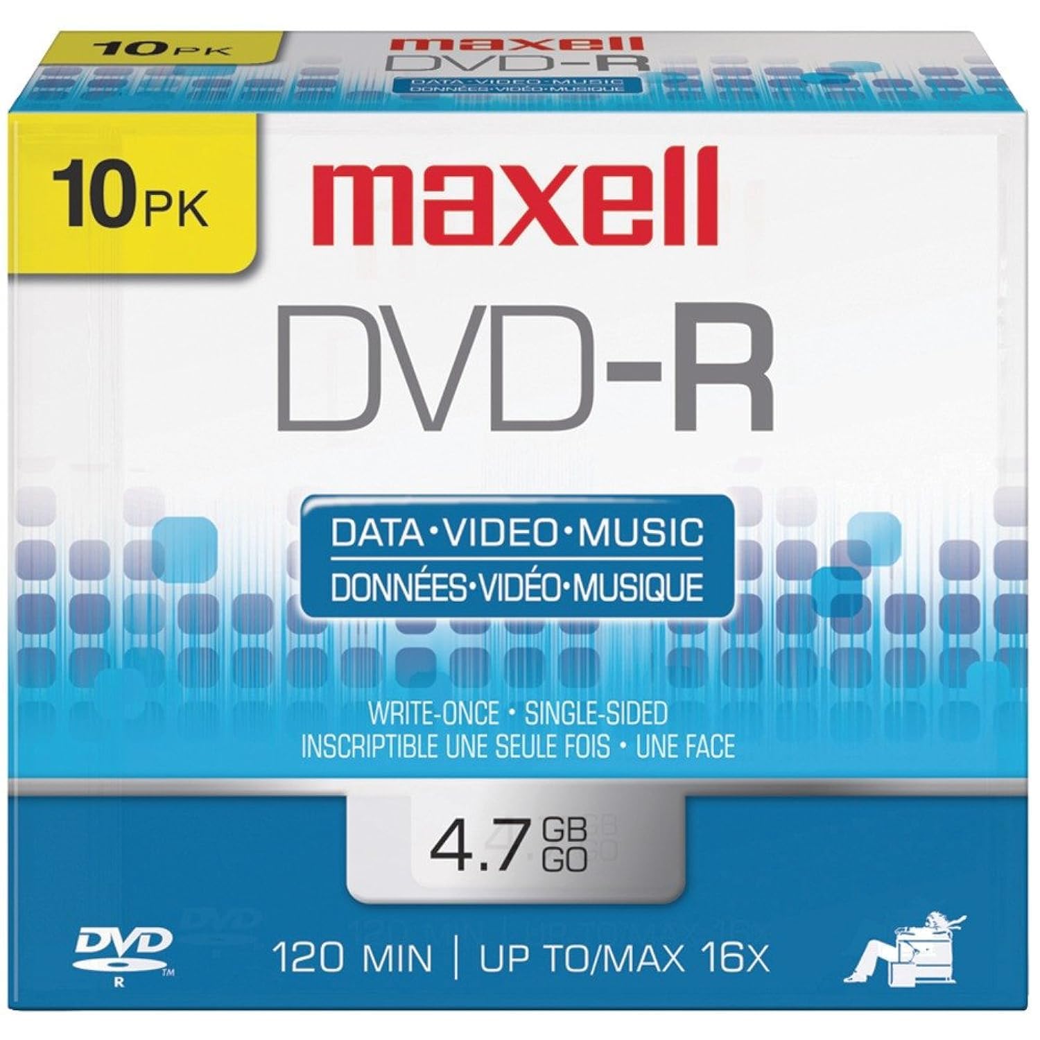 MAXELL 635040/635045/638004 4.7GB 120-Miue DVD-Rs (10 pk)