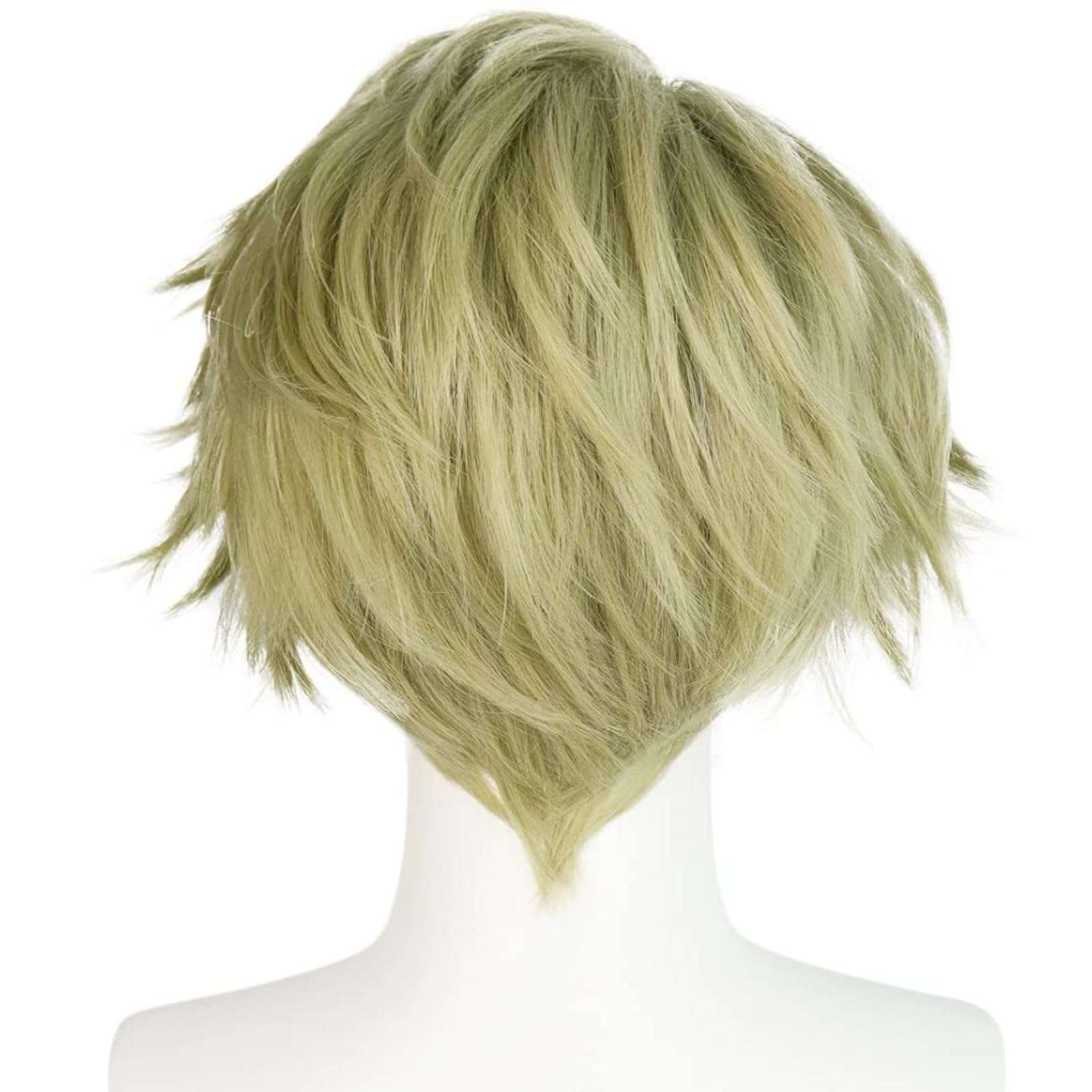 ANOGOL Wig Cap+ Multi-Color Wigs Short Straight Cosplay Wig White and Black Synthetic Wigs for Movie Costume Wig for Halloween Party 5