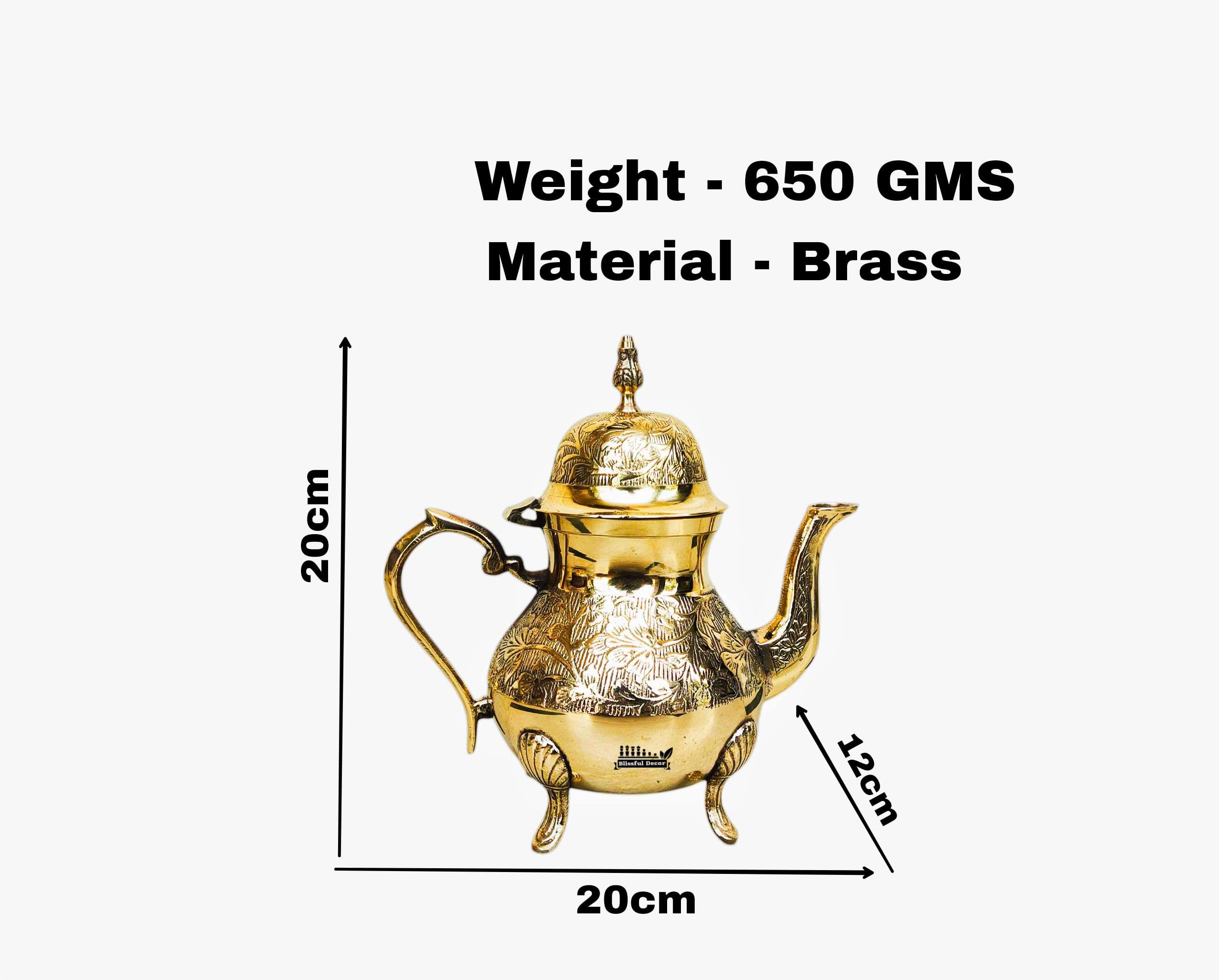 Brass Etching Design Stylish Tea Kettle Pot Mughlai Style Traditional Home Decor & Hotels for Serving Tea Coffee.Brass Kettle | Etching Kettle | SERVEWARE | Tea Pot | Brass Tea Pot | 4