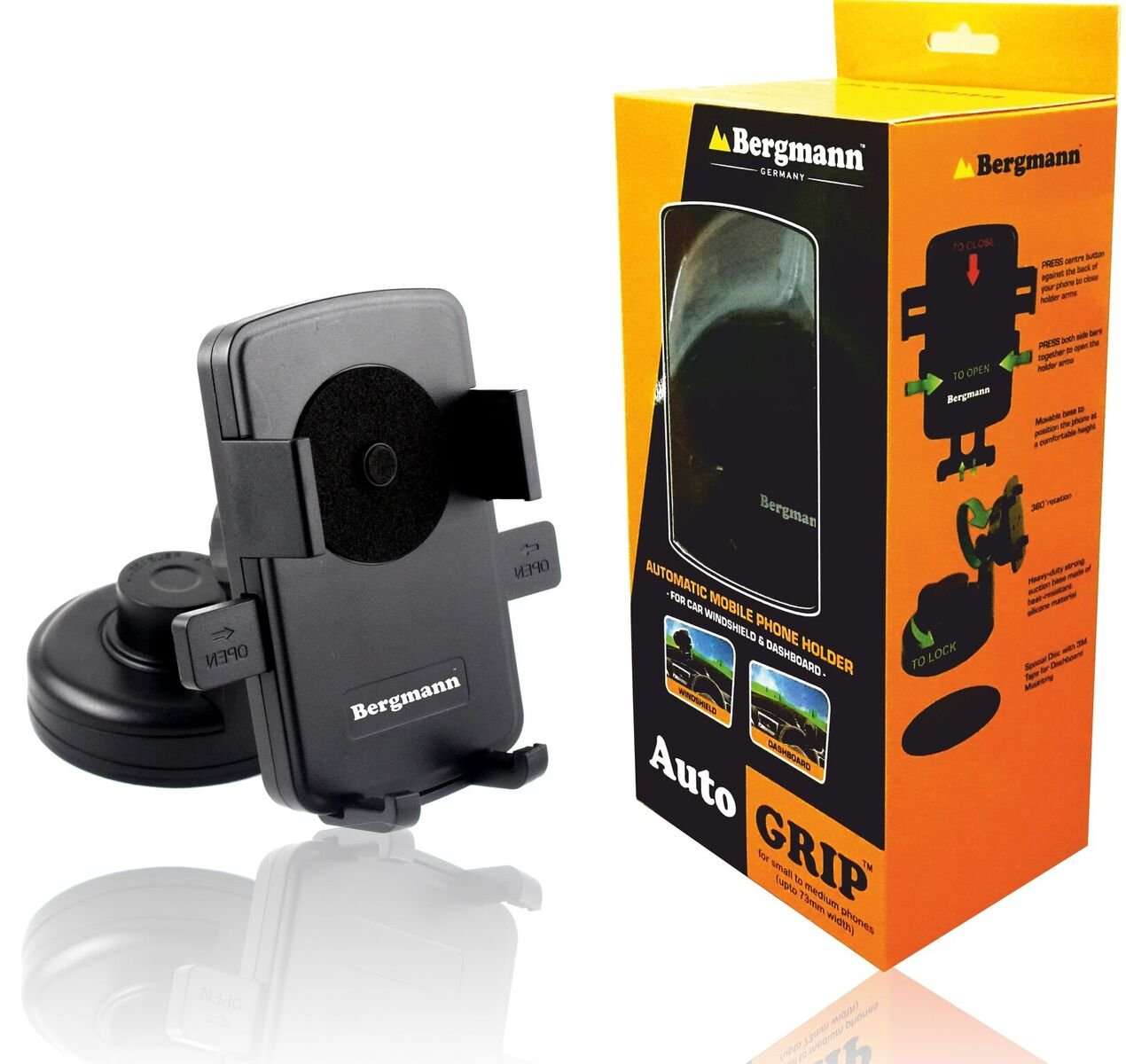 Bergmann Auto Grip Regular Mobile Holder (Black) 1