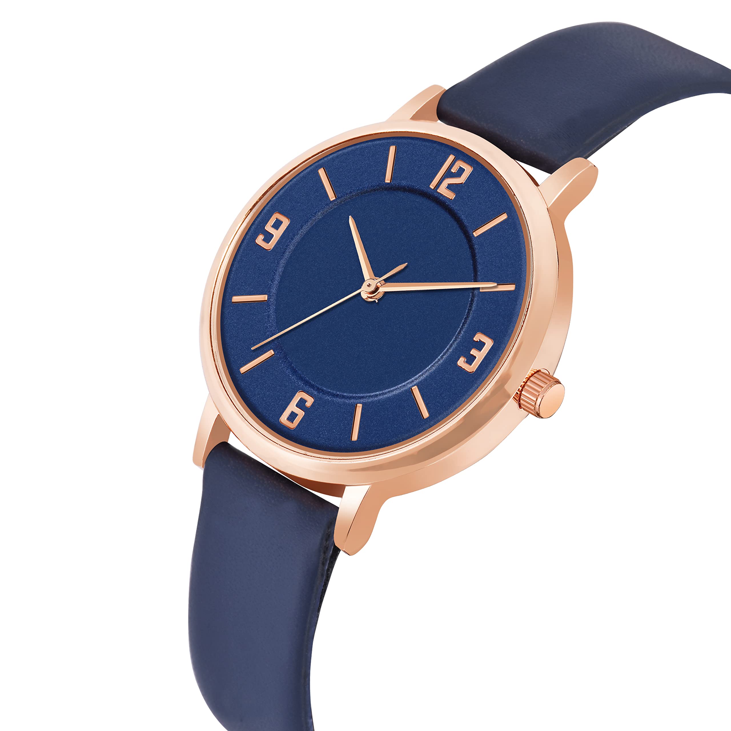 CX with CORXIL Analog Women's Watch | 4 Different Dial Black-Blue-Pink-White Leather Band |Formal Watch Collection for Women (Black - Blue) 6
