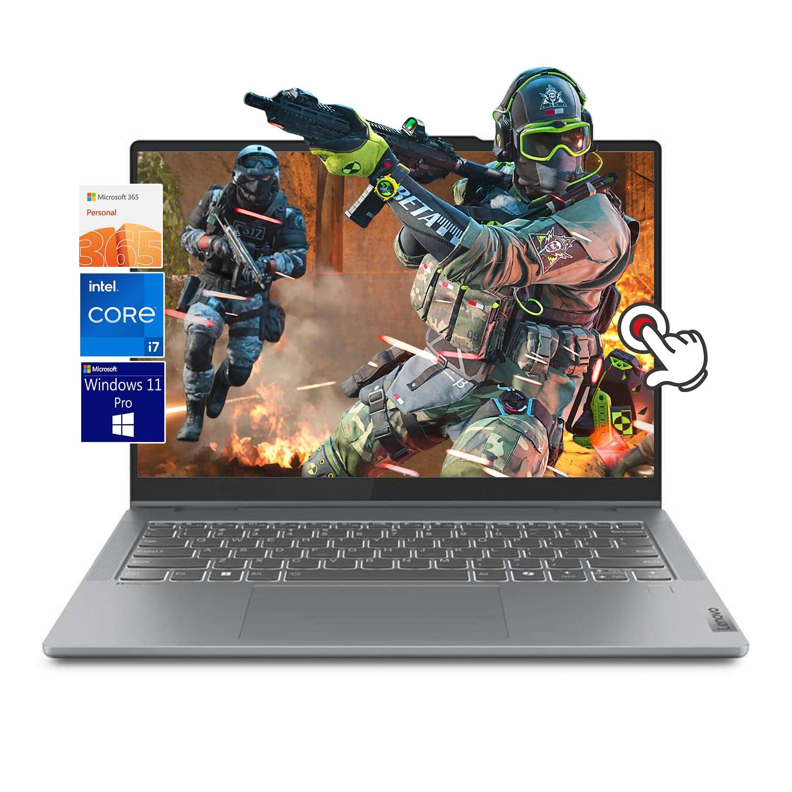 Lenovo Flex 5 2-in-1 Laptop, 14" WUXGA Touchscreen IdeaPad Laptop, Intel Core i7, FHD Webcam, Windows 11 Pro, Digital Pen, Office 365 1