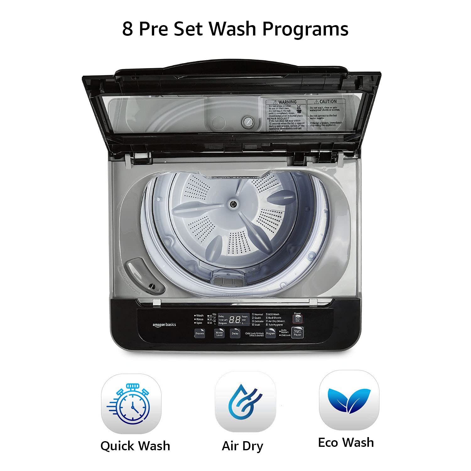 Amazon Basics 6.5 Kg Fully Automatic Top Loading Washing Machine, Grey 3