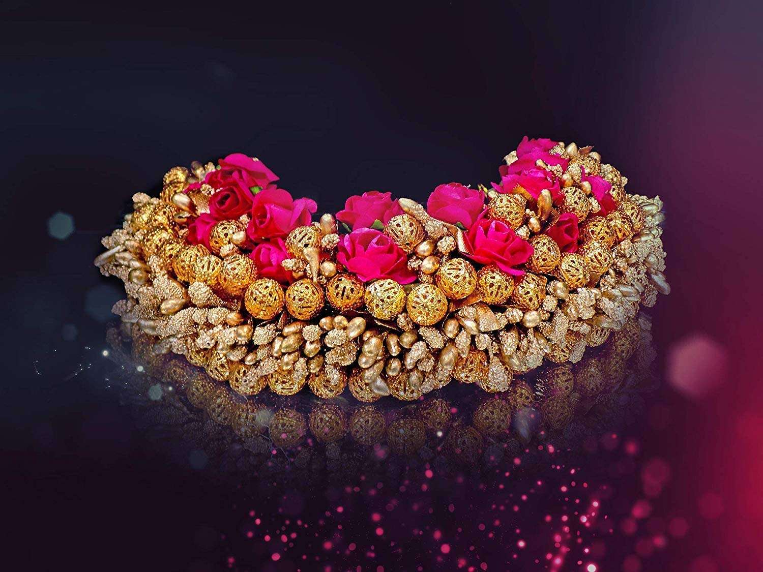 Leysin Flowers Hair Gajra Juda Veni Accessories For Women And Girls Pack Of 1 4