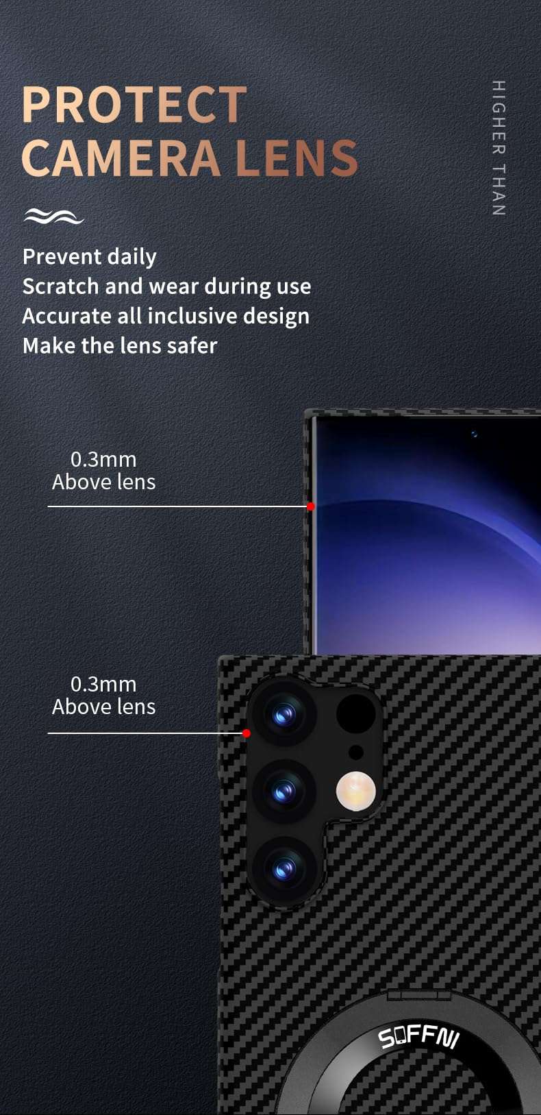 FLURIKA Magnetic Case for Samsung Galaxy S21 FE Case with Kickstand & Ring Holder, [Compatible with MagSafe] Carbon Fiber Slim Ultra Aramid Fiber Anti-Scratch Shockproof Case, Black 5