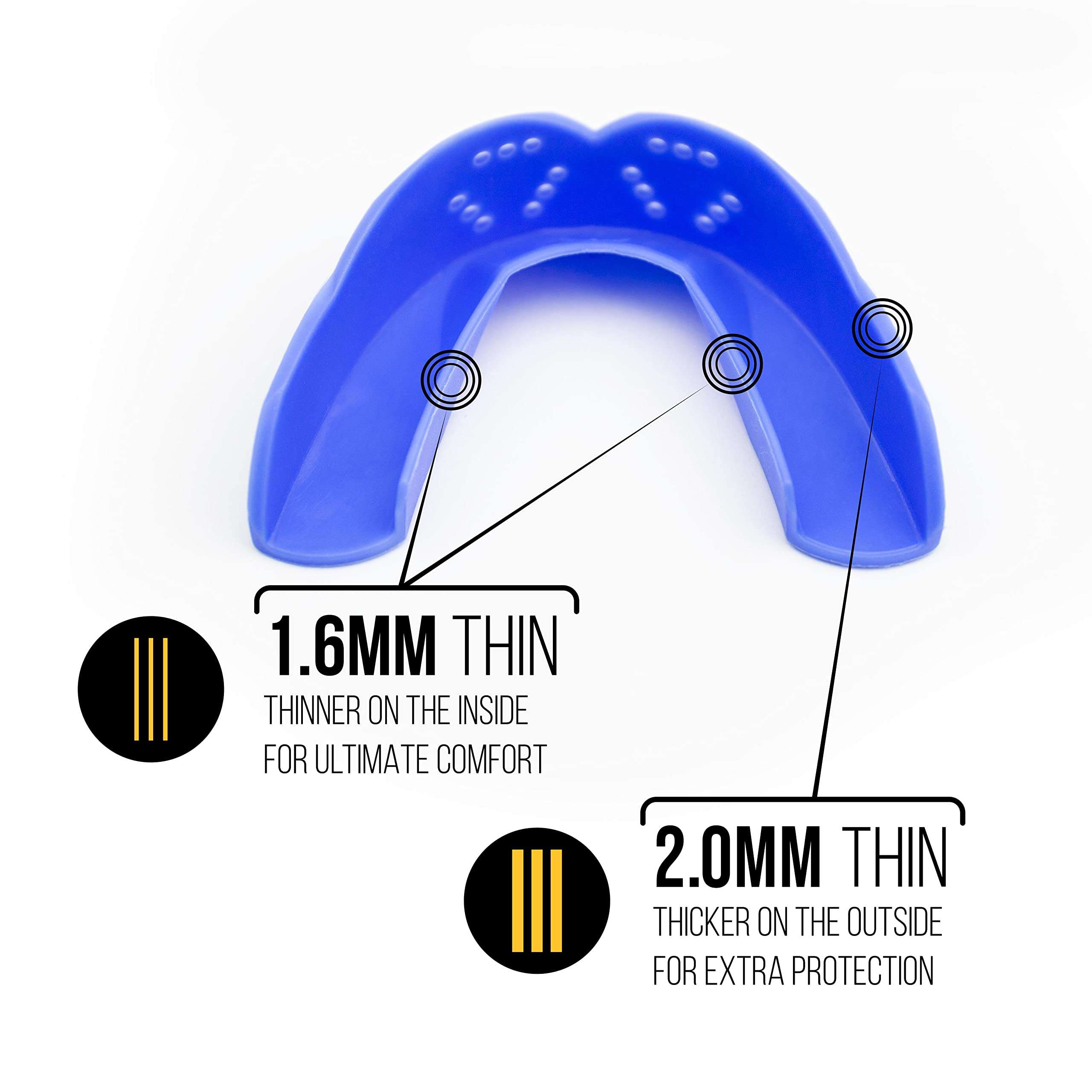 SISU 3D Mouthguard, Charcoal Black with Case - 2.0mm Thin - for Athletes Over 5’ Tall - Pre-Formed for Custom-Molded Fit - Remoldable Up to 20 Times - Non Toxic 5