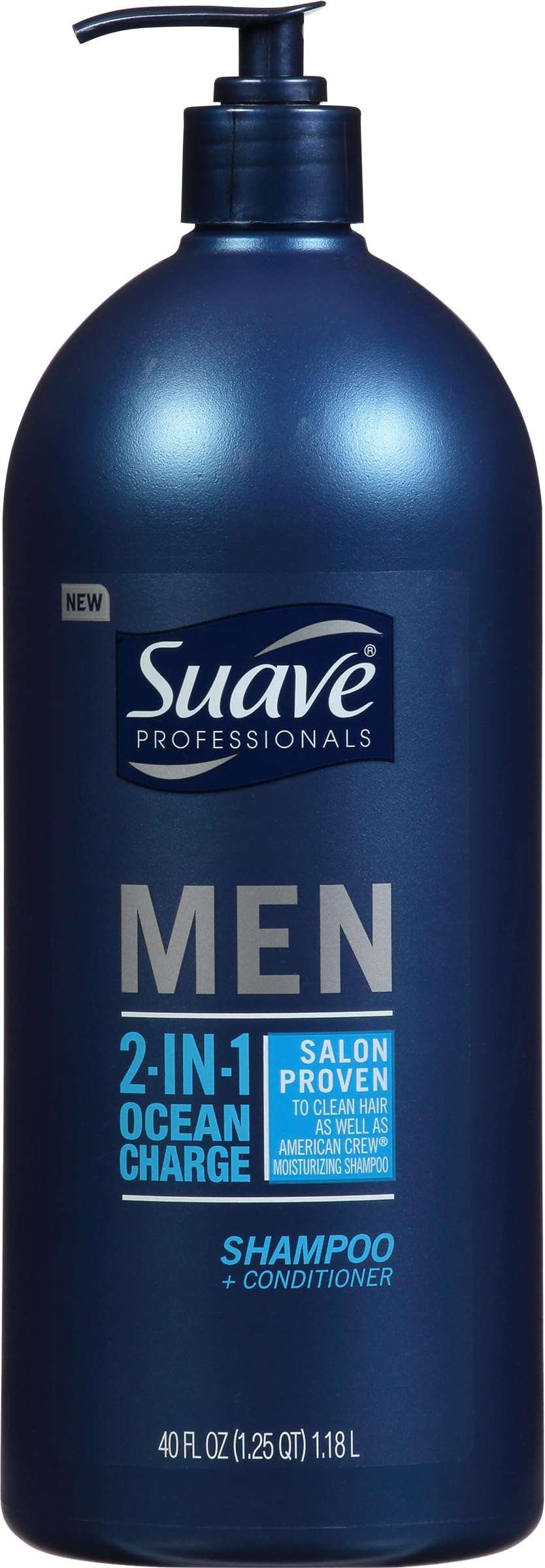 Suave Professionals Men 2-in-1 Shampoo & Conditioner, Ocean Charge, 40 Ounce Pump Bottle 2