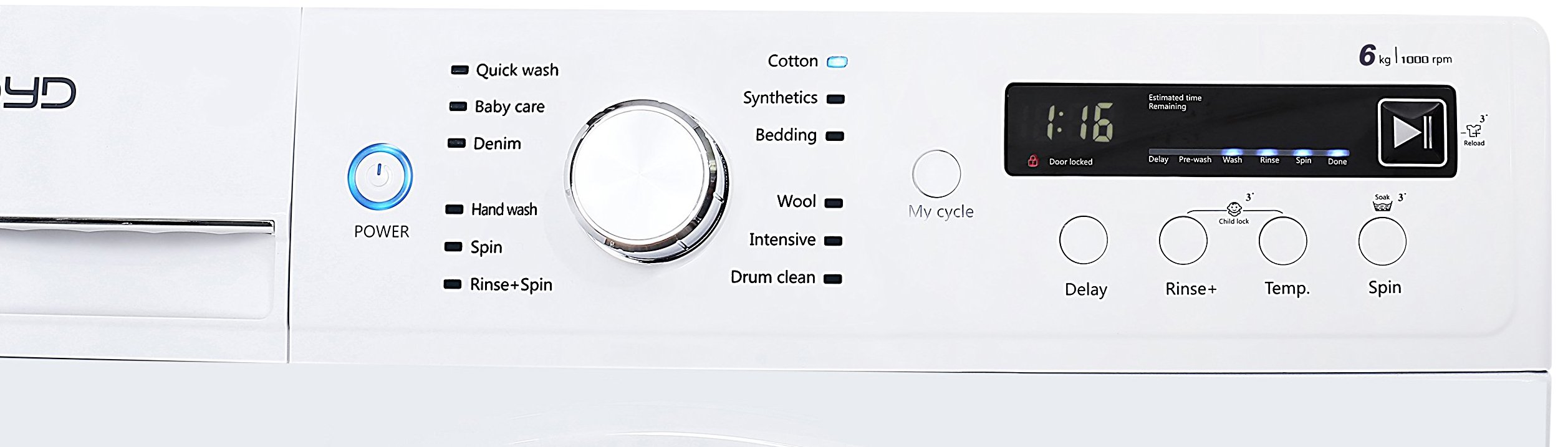 Lloyd 6 kg Fully-Automatic Front Loading Washing Machine (LWMF60, White and Blue) 3