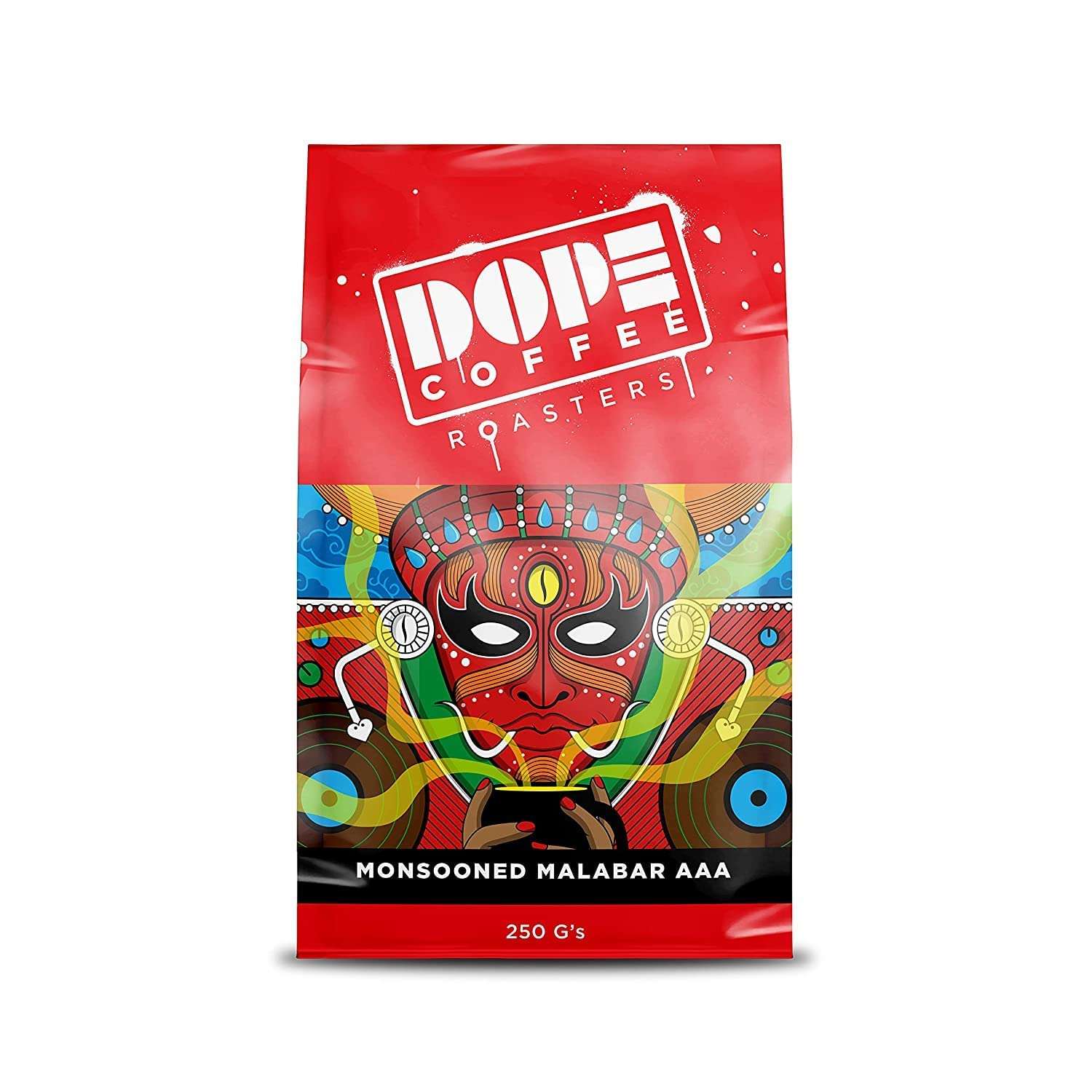 Dope Coffee Roasters Combo Pack of 2 - Freshly Roasted Coffee Monsooned Malabar AAA and Polaris Cold Brew Blend - 250 gm each (Inverted Aeropress) 3