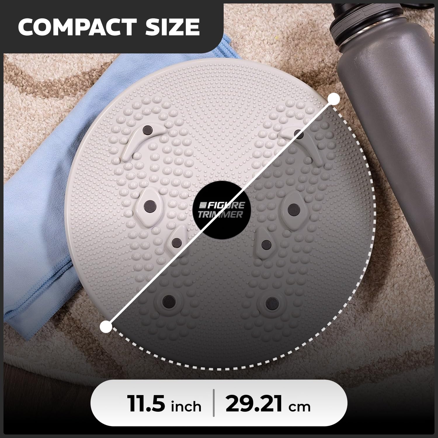 Core Abs Twister Board - Waist Sculptor Twister Board for Core & Ab Exercise - Waist Twisting Disc, Dizzy Disc Twist Board for Slimming Workout with 8 Magnets Reflexology, Grey 6