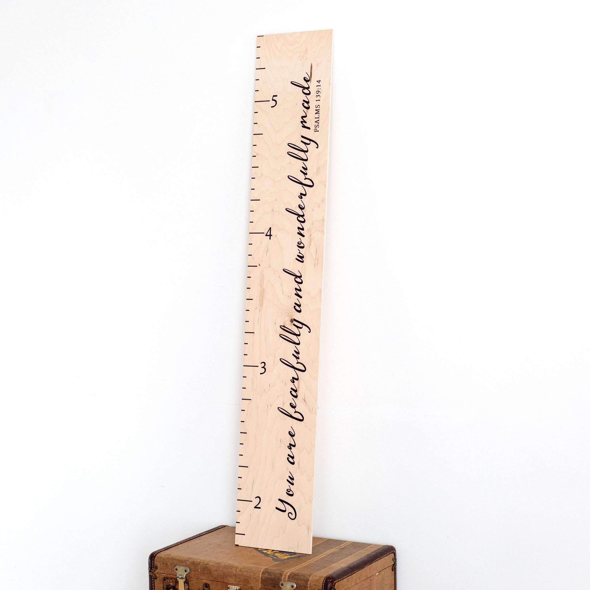Growth Chart Art | Scripture Height Chart | Wood Growth Chart for Babies, Kids, Boys & Girls (Fearfully Wonderfully Made) 5
