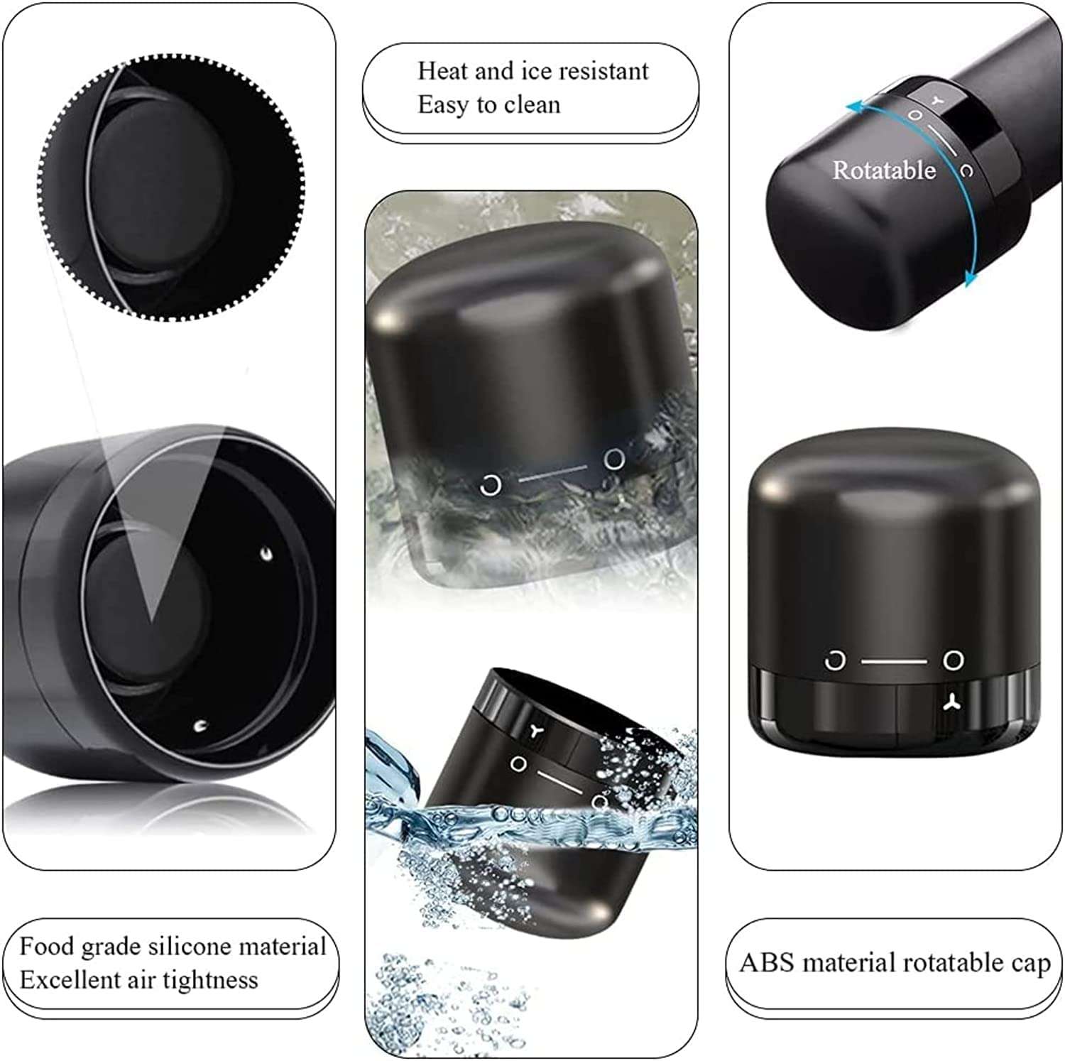 Nathgra Wine Stopper, Pack Leak-Proof Wine Stoppers Lockable Reusable Wine Bottle Stopper, Sealed Wine Preserver Corks, Bottle Stopper Caps Saver for Wine (Pack of 1) 6