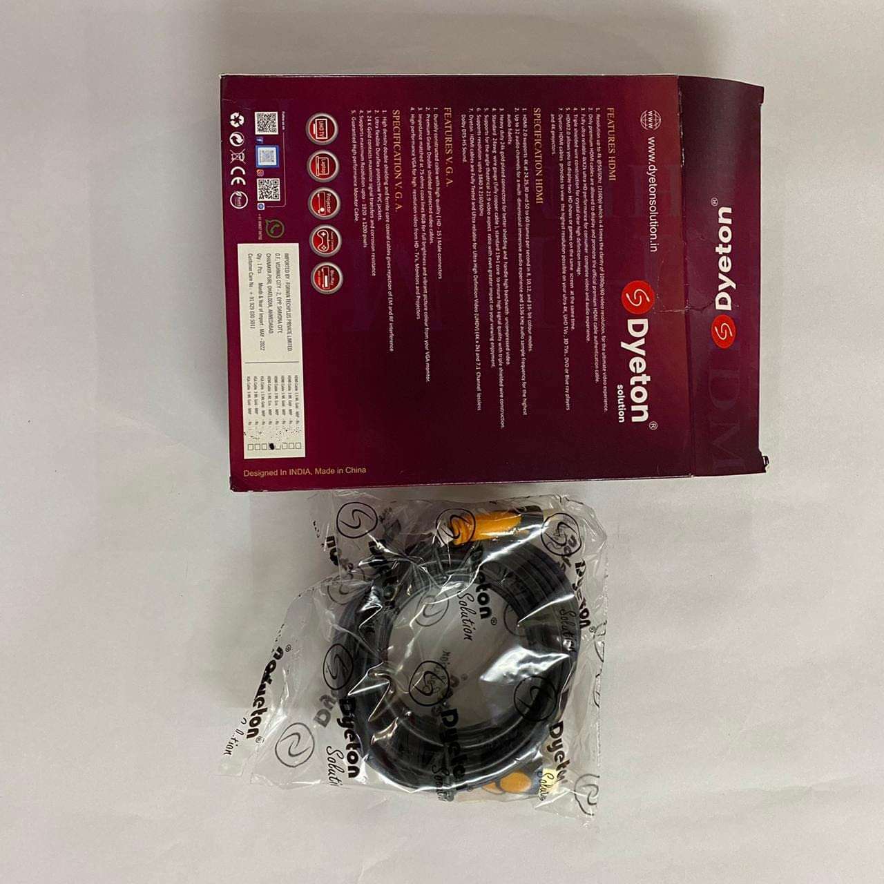 Dyeton solution | Ultimate HIGH SPEED with Ethernet |Triple shielded wire | HDMI High-Definition Multimedia (5 M) 6