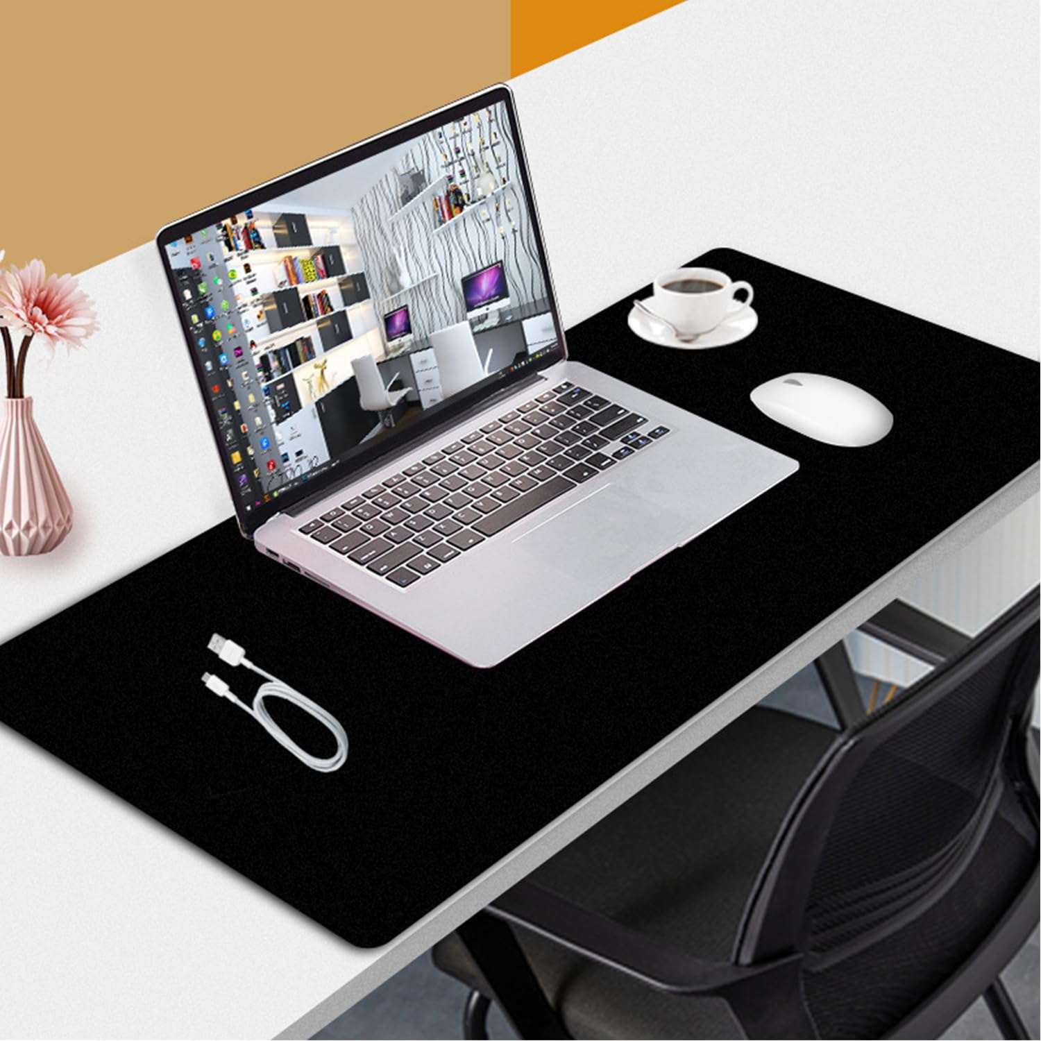 Large Gaming Mouse Pad 35.4 * 15.7 * 0.12in with Non-Slip Rubber Base,Stitched Edge, Easy Gliding, Portable Desk mat for Laptop and Computer for Game,Office and Home 3