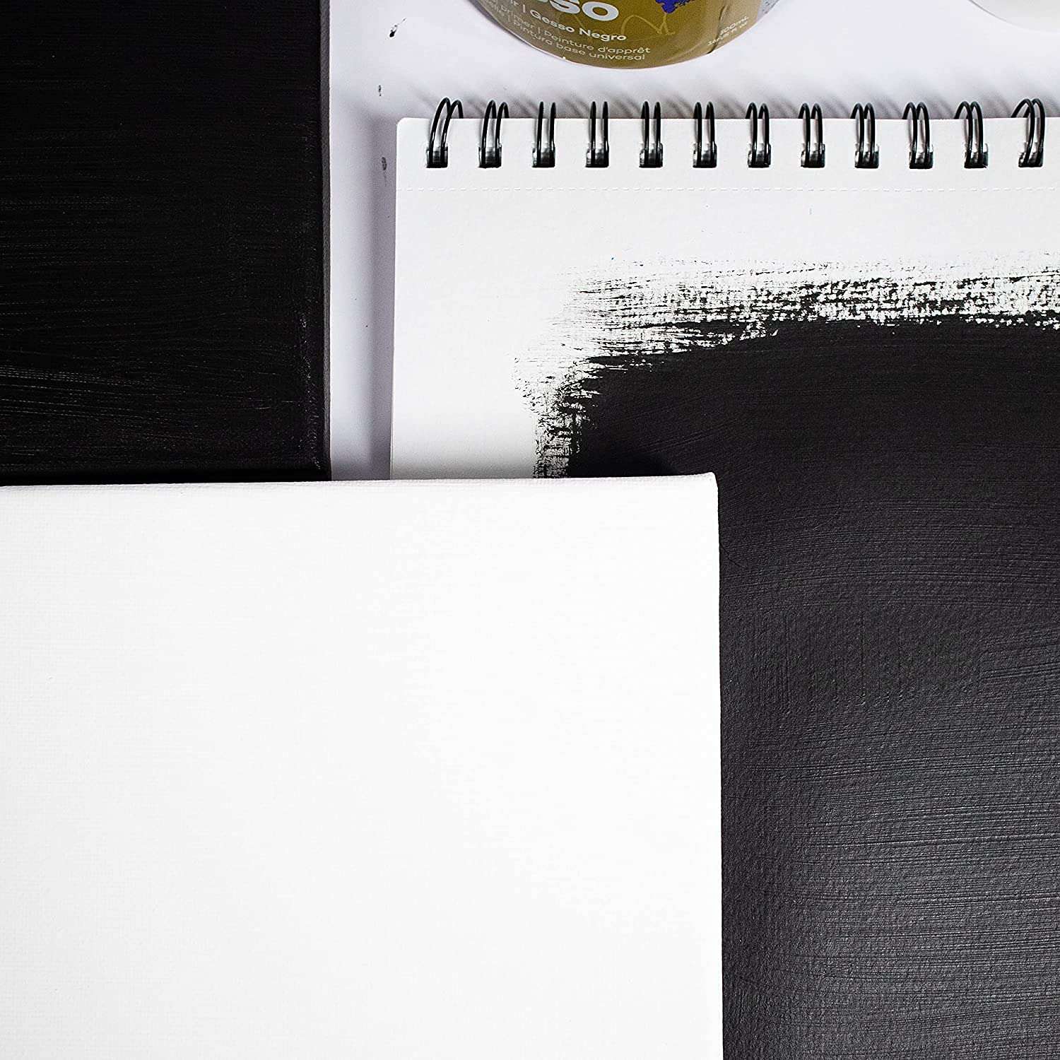 Worison Universal Priming Gesso for Priming Canvas Boards (Black Gesso 500ml) 5